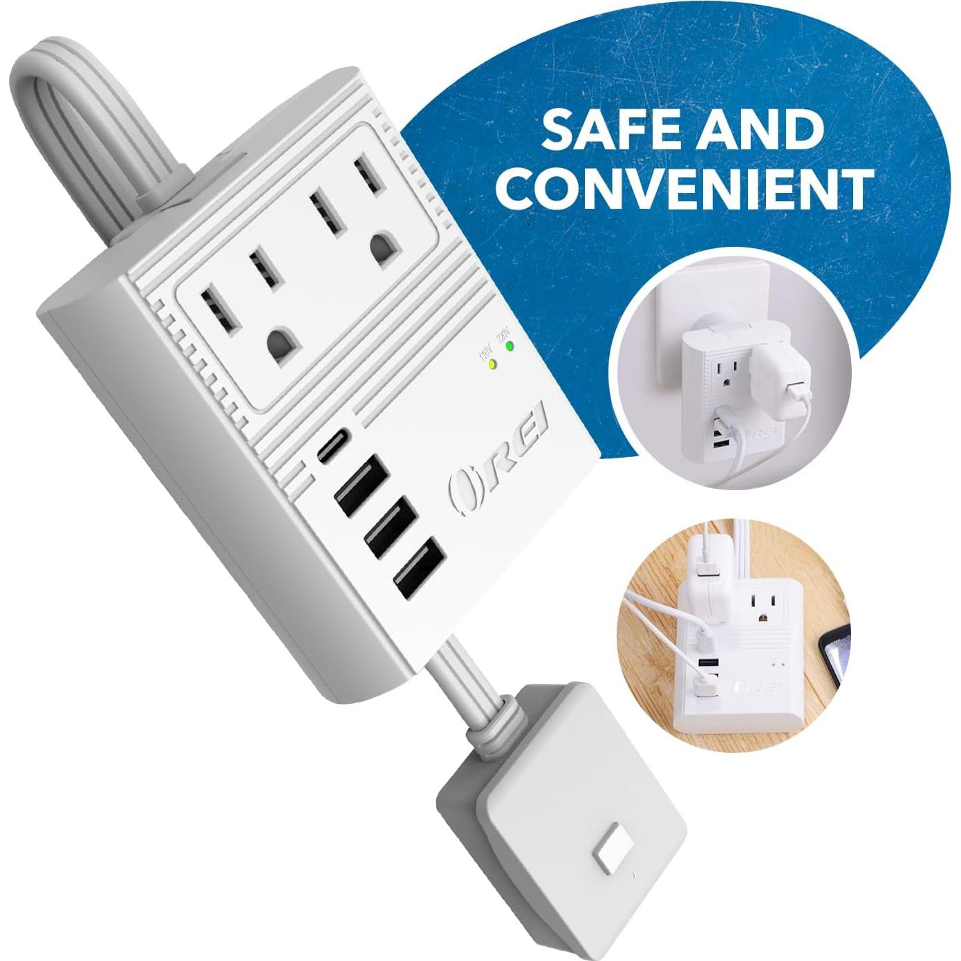 Adaptador de Enchufe de Viaje OREI M8 Max 3 USB 18W USB-C