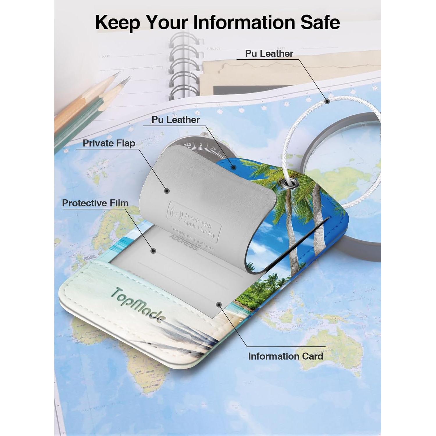 Etiqueta de Equipaje Inteligente TopMade con Find My - Cuero Premium