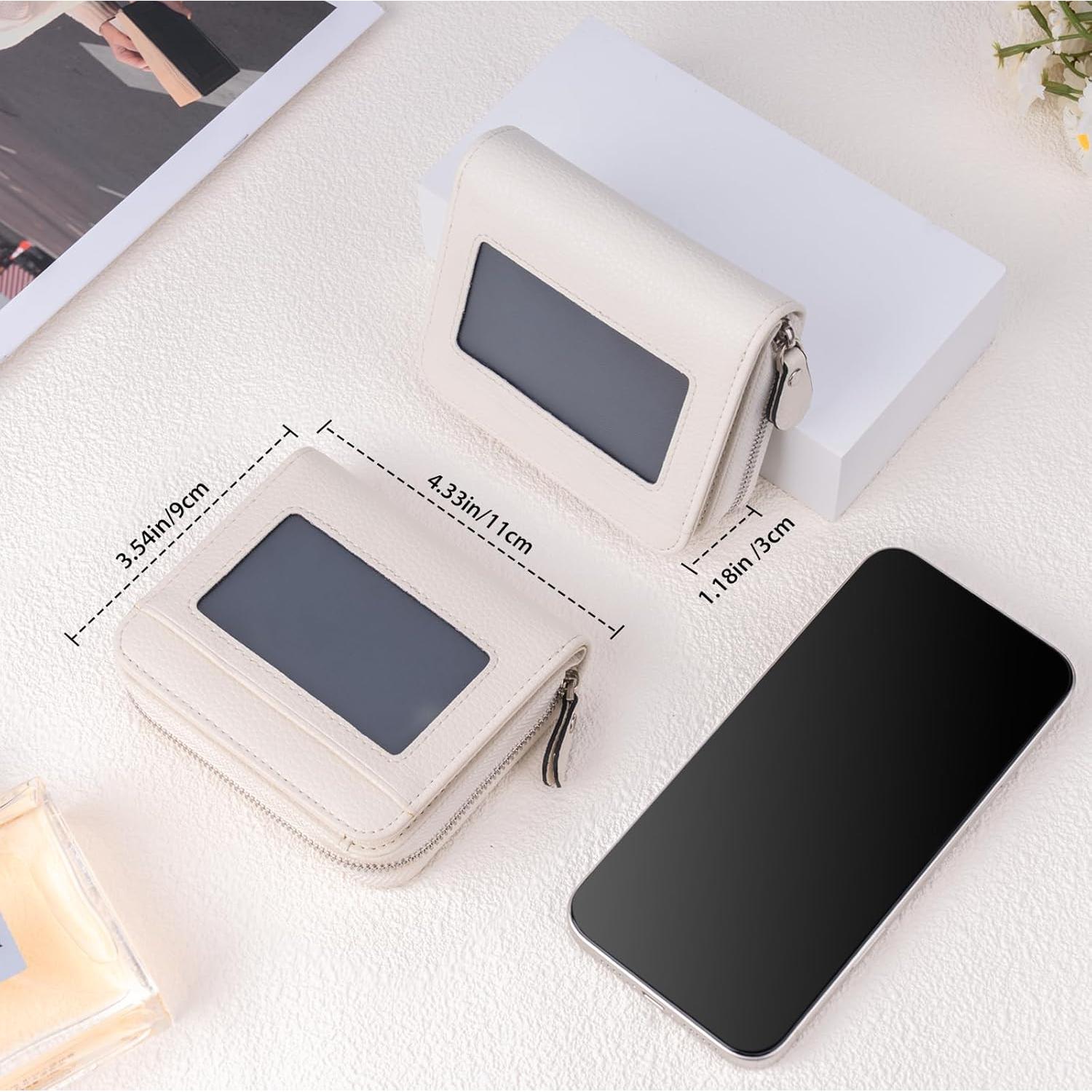 Billetera Pequeña Mujer XINNSTAR Cuero Genuino RFID 11x9 cm