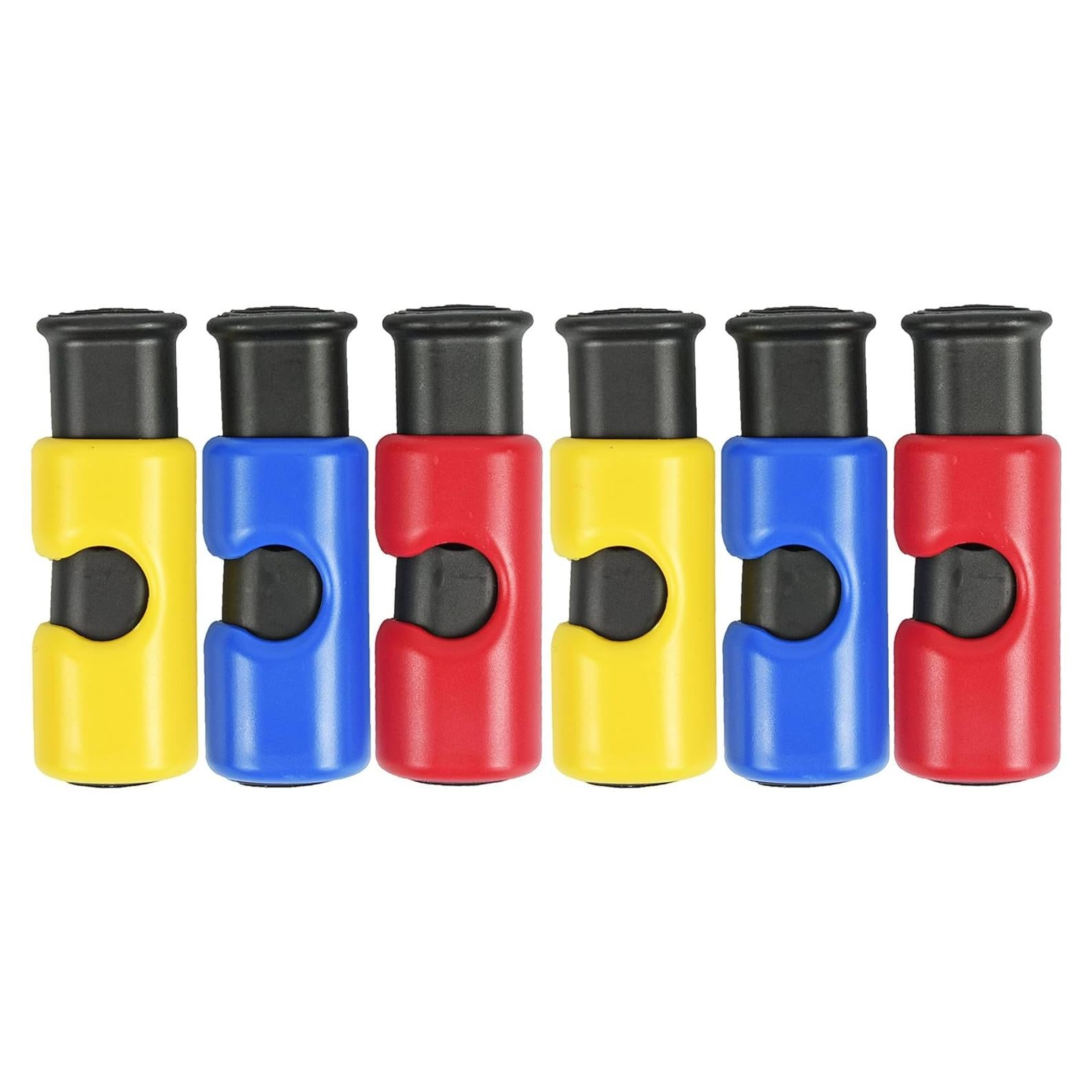 Juego de 6 Clips para Bolsas de Pan Antideslizantes - Rojos, Azules y Amarillos