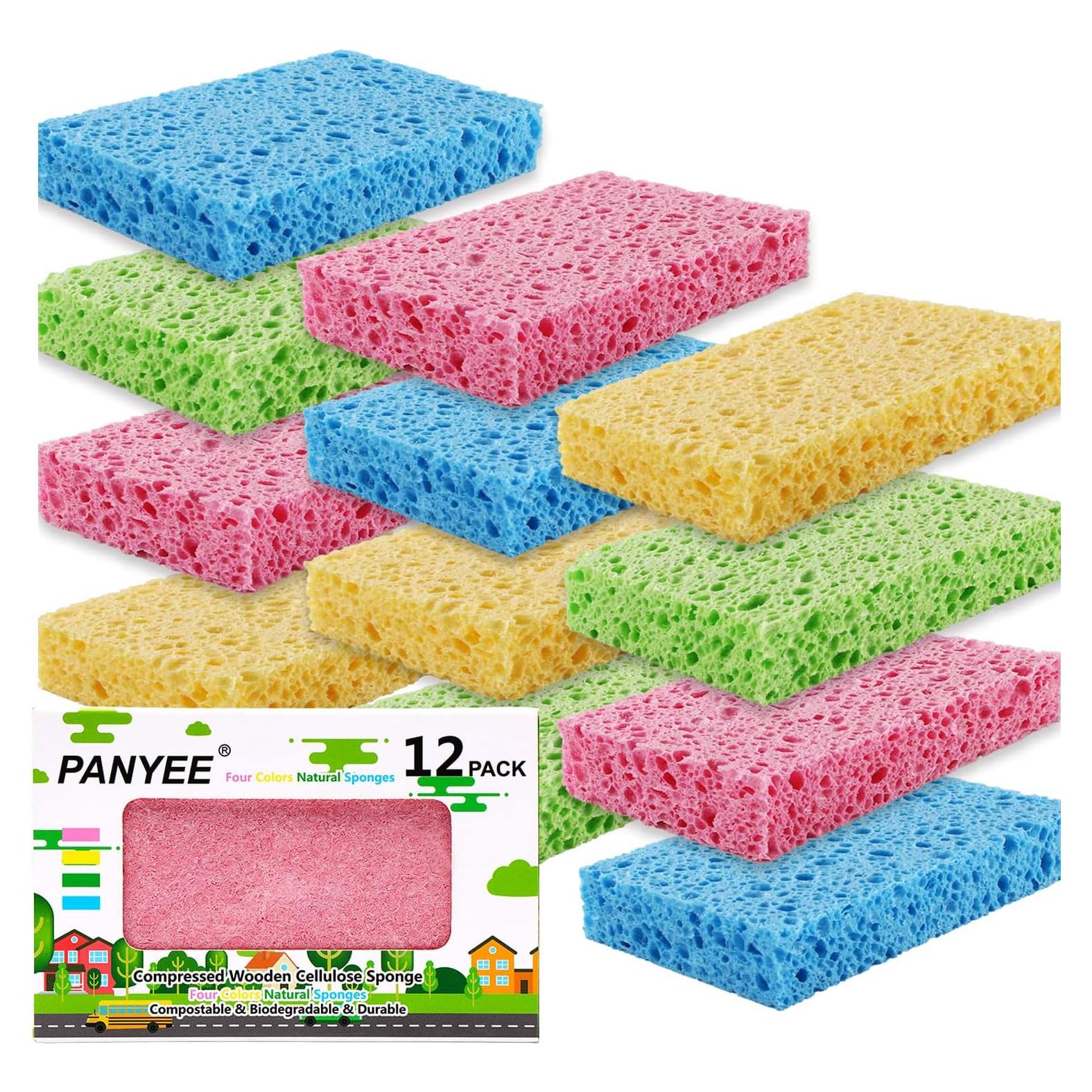Esponjas de Cocina Biodegradables PANYEE 12 Pack Multicolor