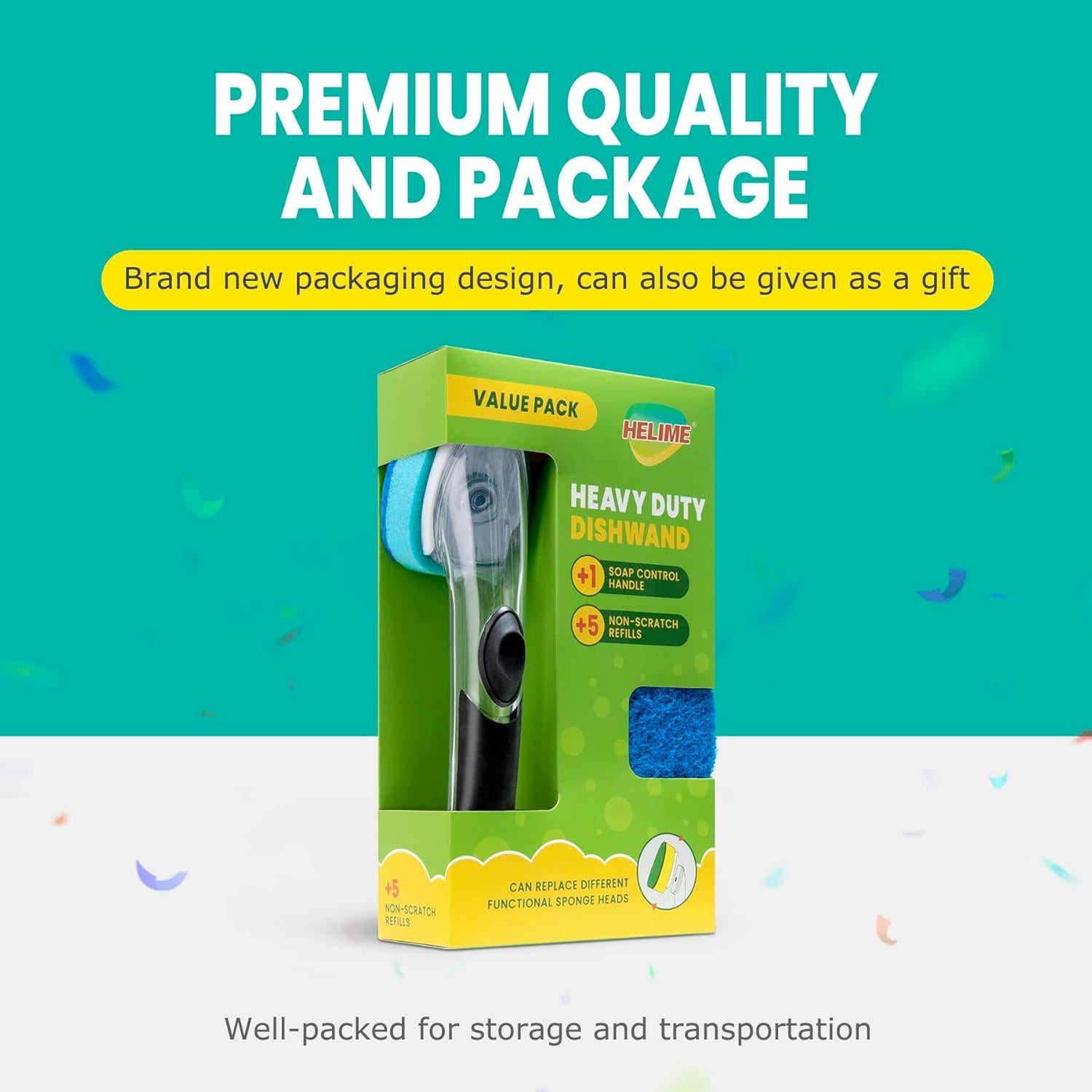 Esponja de Platos HELIME con Dispensador y 5 Recambios Azul