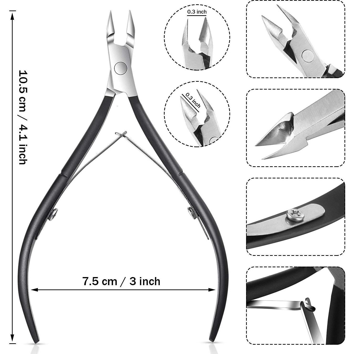 Set 8 Cortadores de Cutículas Acero Inoxidable Mudder