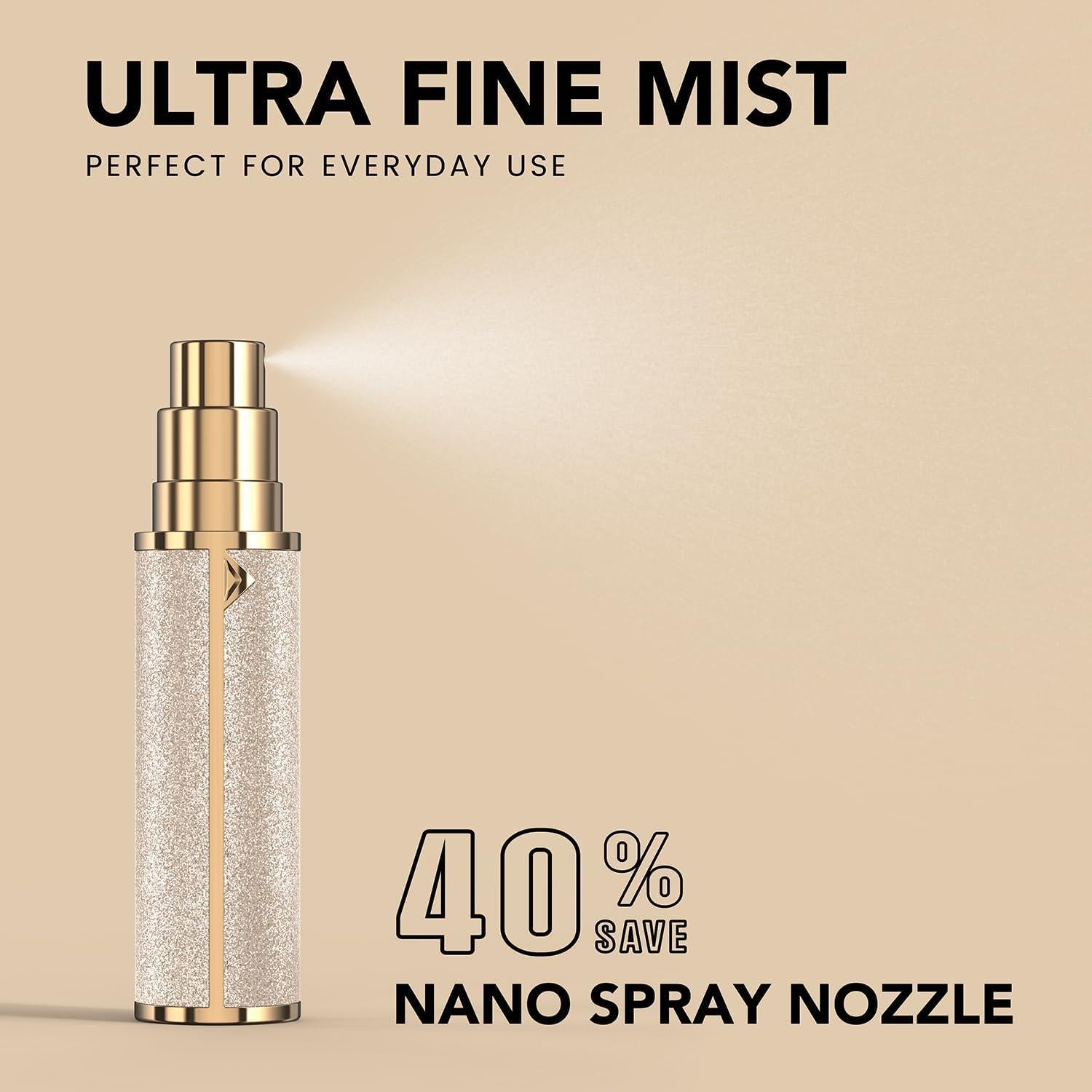 Botella de Perfume Rellenable FENHON 8ml Oro Portátil