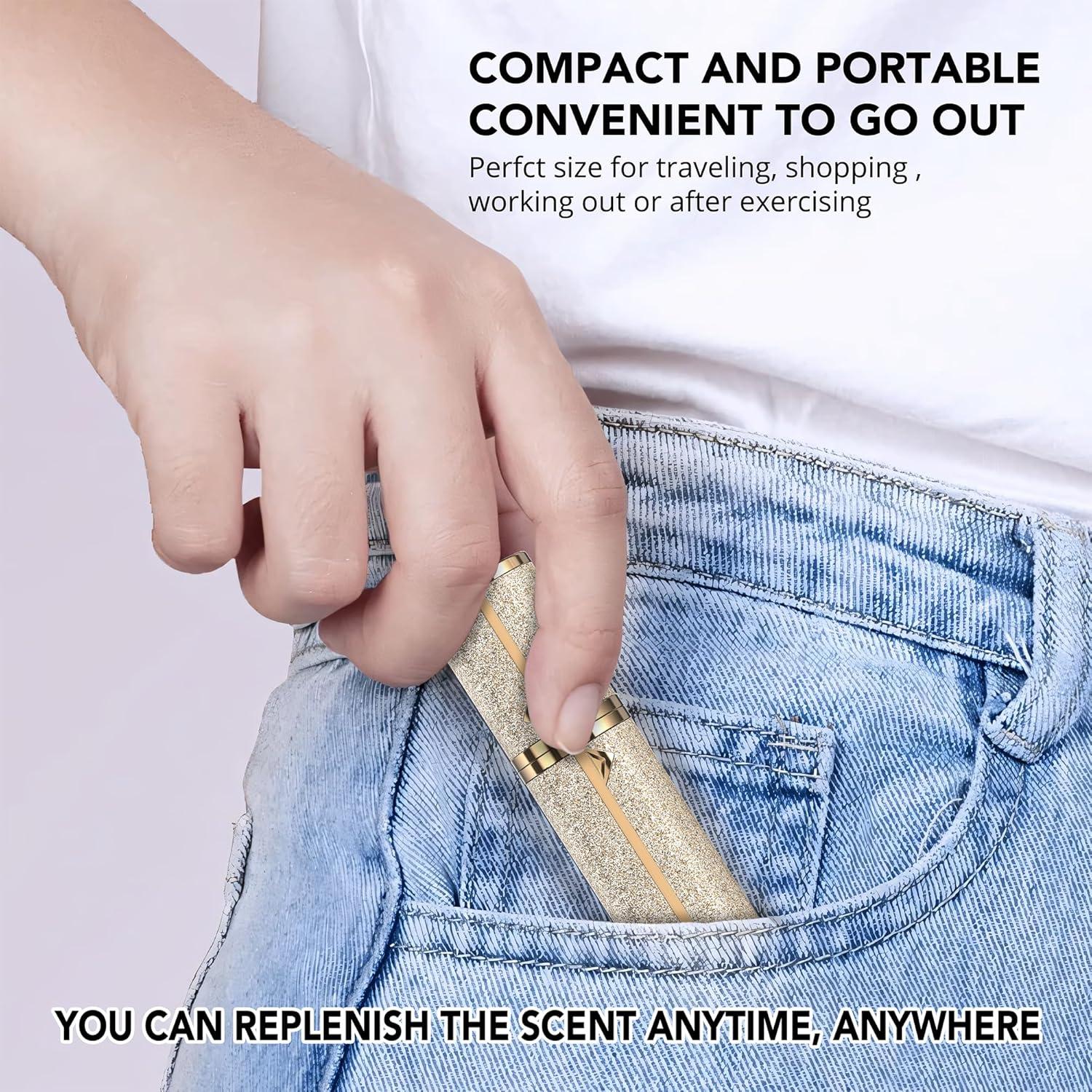 Botella de Perfume Rellenable FENHON 8ml Oro Portátil