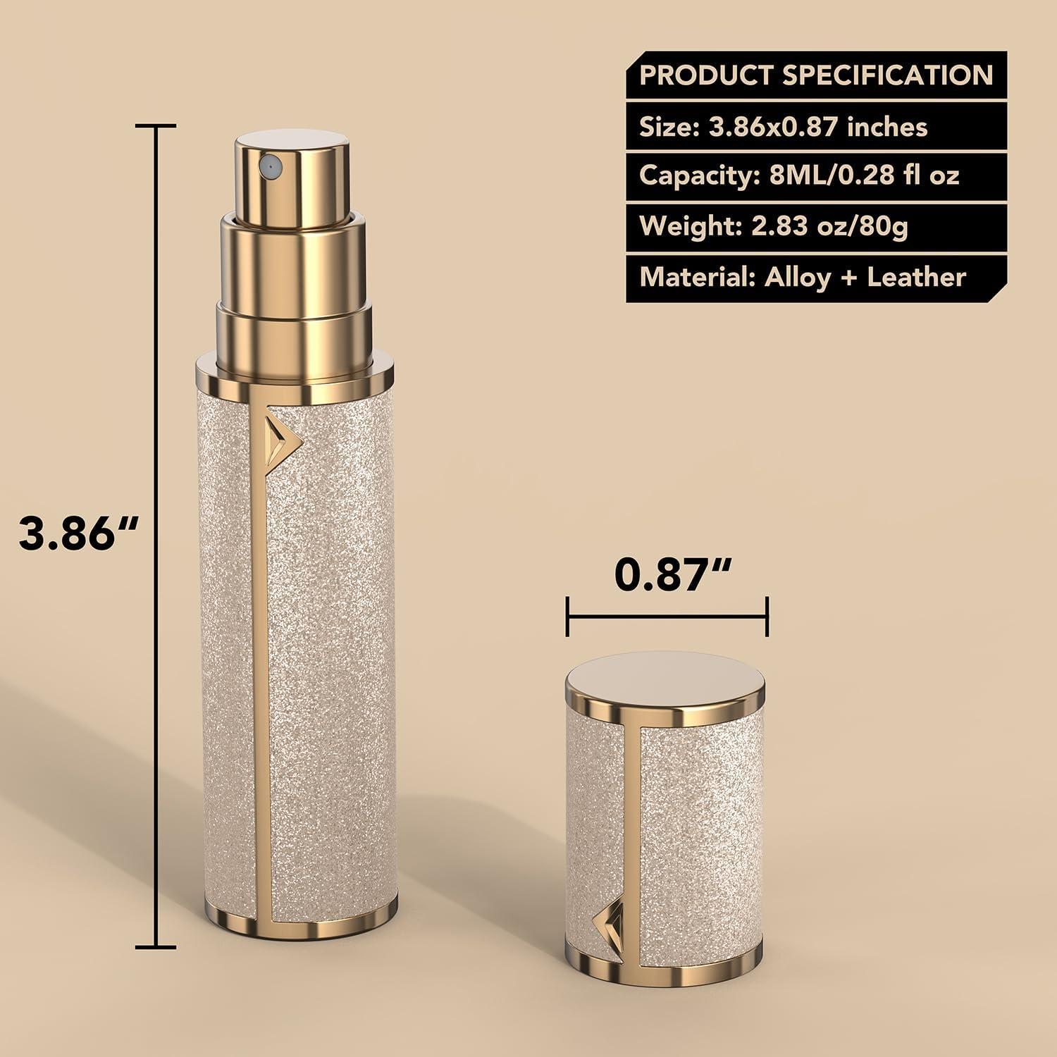 Botella de Perfume Rellenable FENHON 8ml Oro Portátil