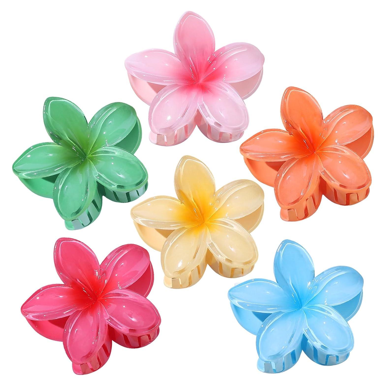 Pinzas para el cabello de flores CHANDAT 6 PCS 8.38 cm