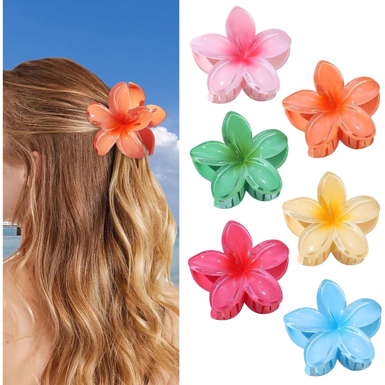 Pinzas para el cabello de flores CHANDAT 6 PCS 8.38 cm