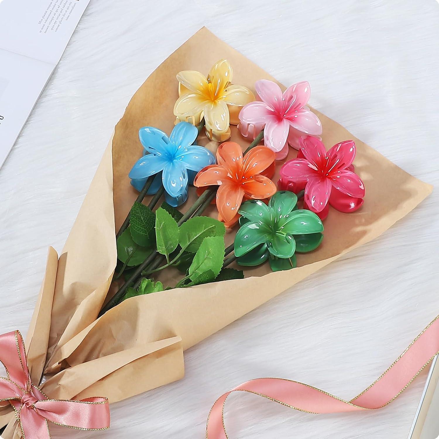 Pinzas para el cabello de flores CHANDAT 6 PCS 8.38 cm