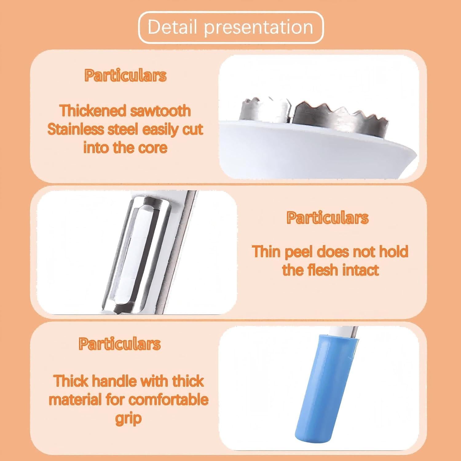 Pelador y Removedor de Corazón de Frutas 2 en 1 Azhaoiang