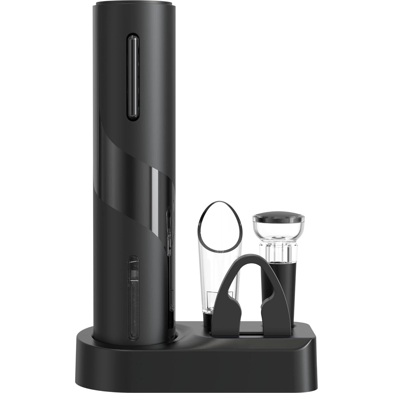 Abrebotellas Eléctrico Abuzhen Negro con Cortador y Aerador