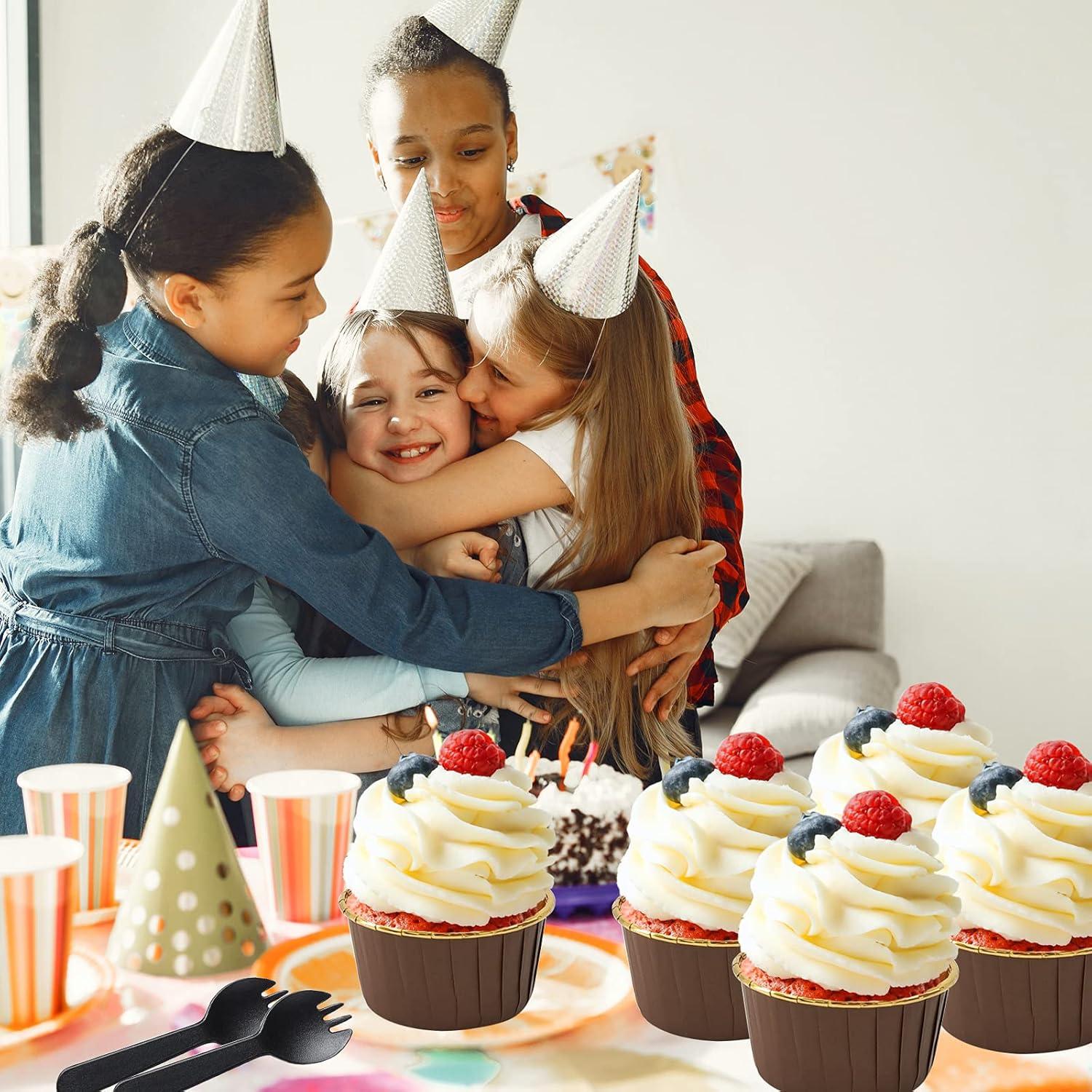 Tazas de Cupcake Jumbo LNYZQUS 5oz 50 Piezas Aluminio Desechables