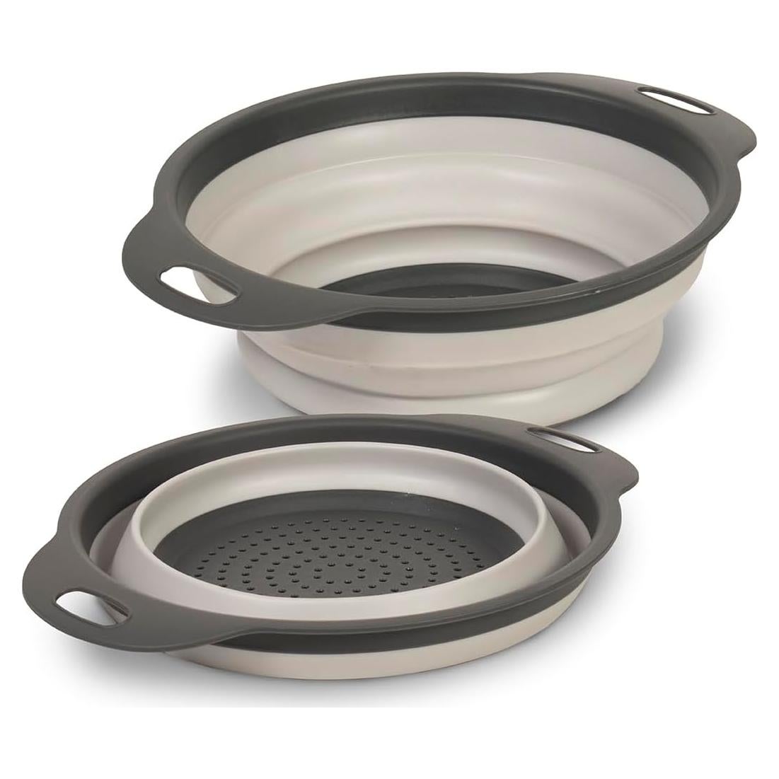 Colador Plegable Glad 2L - Drenaje para Pasta y Verduras Gris