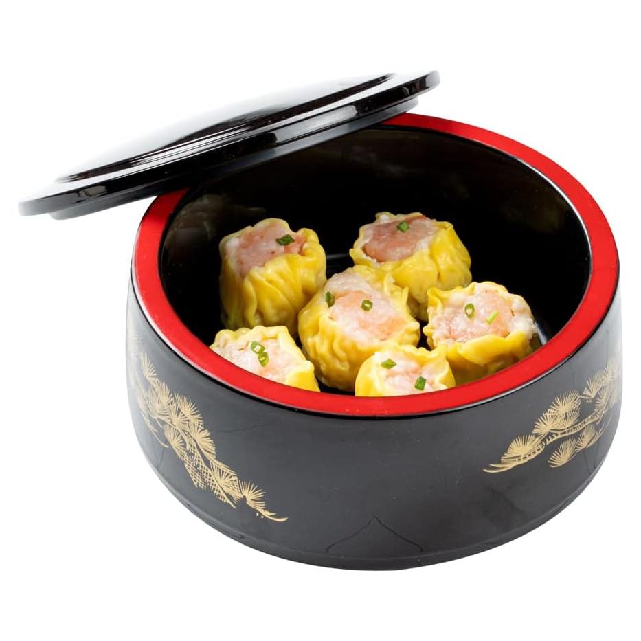 Caja Bento Restaurantware 25 Onzas Redonda Negra a Prueba de Grasa