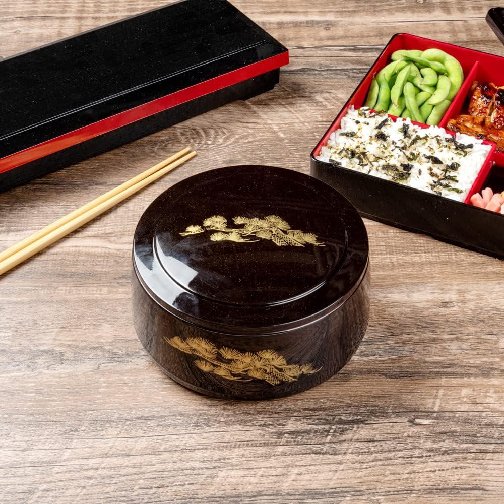 Caja Bento Restaurantware 25 Onzas Redonda Negra a Prueba de Grasa