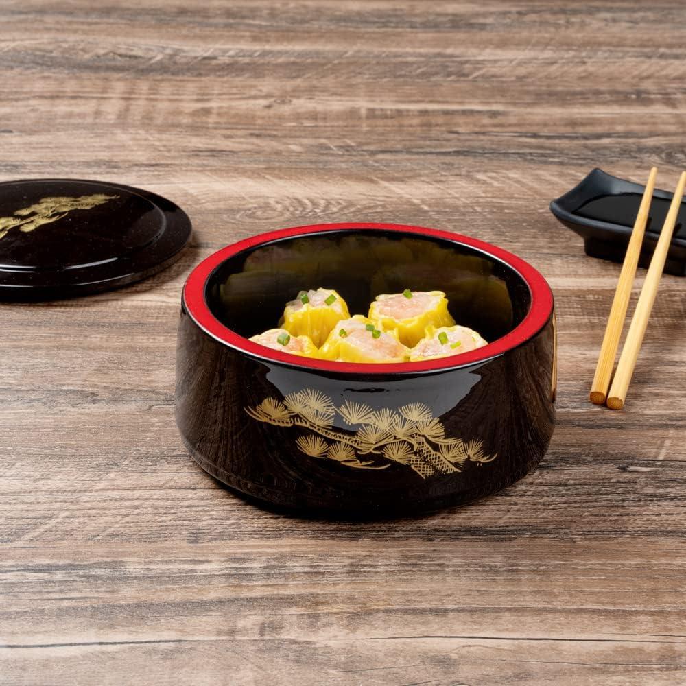 Caja Bento Restaurantware 25 Onzas Redonda Negra a Prueba de Grasa