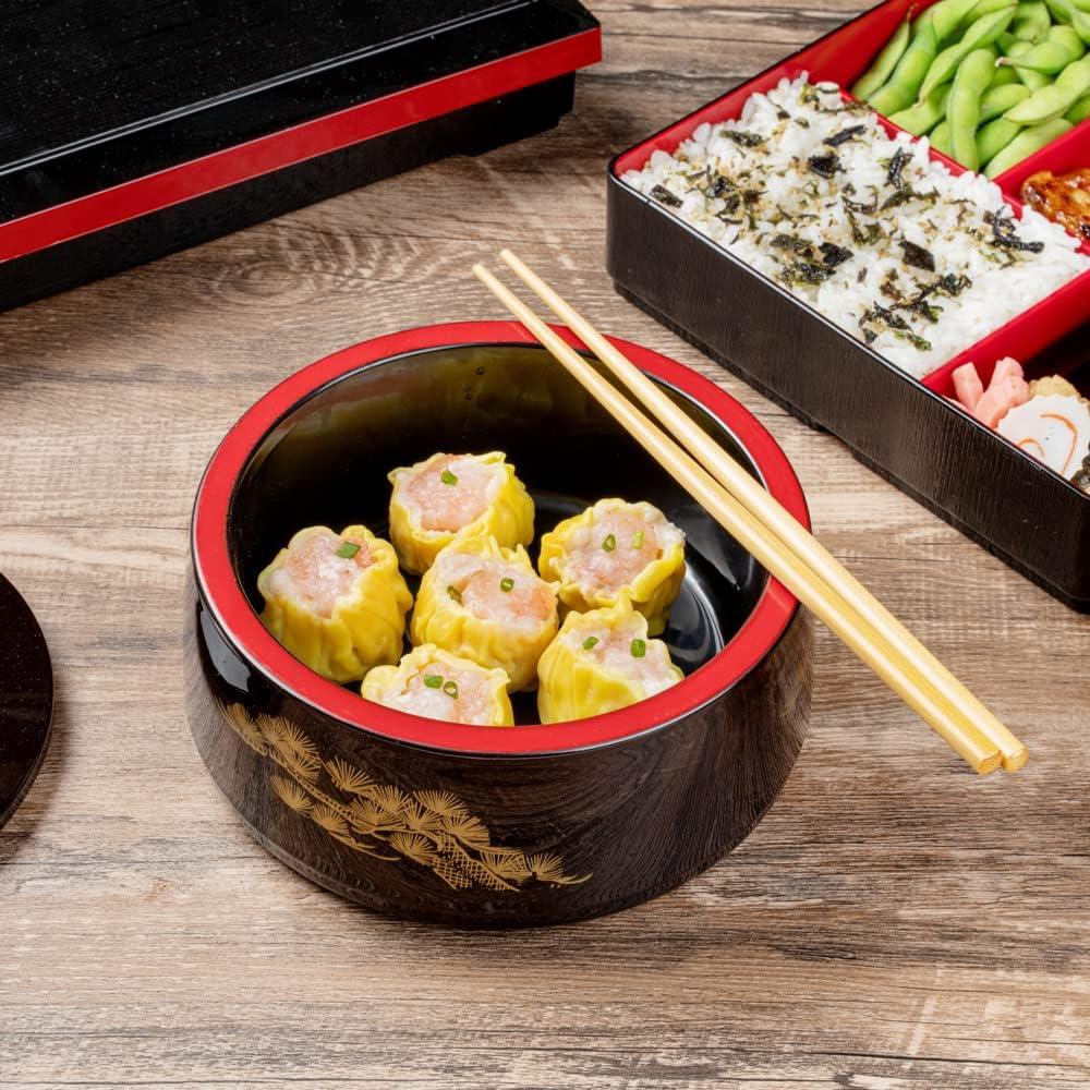 Caja Bento Restaurantware 25 Onzas Redonda Negra a Prueba de Grasa