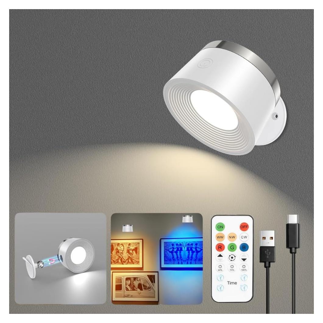 Aplique de Pared LED Recargable Speclux Blanca 360° 3 Temperaturas