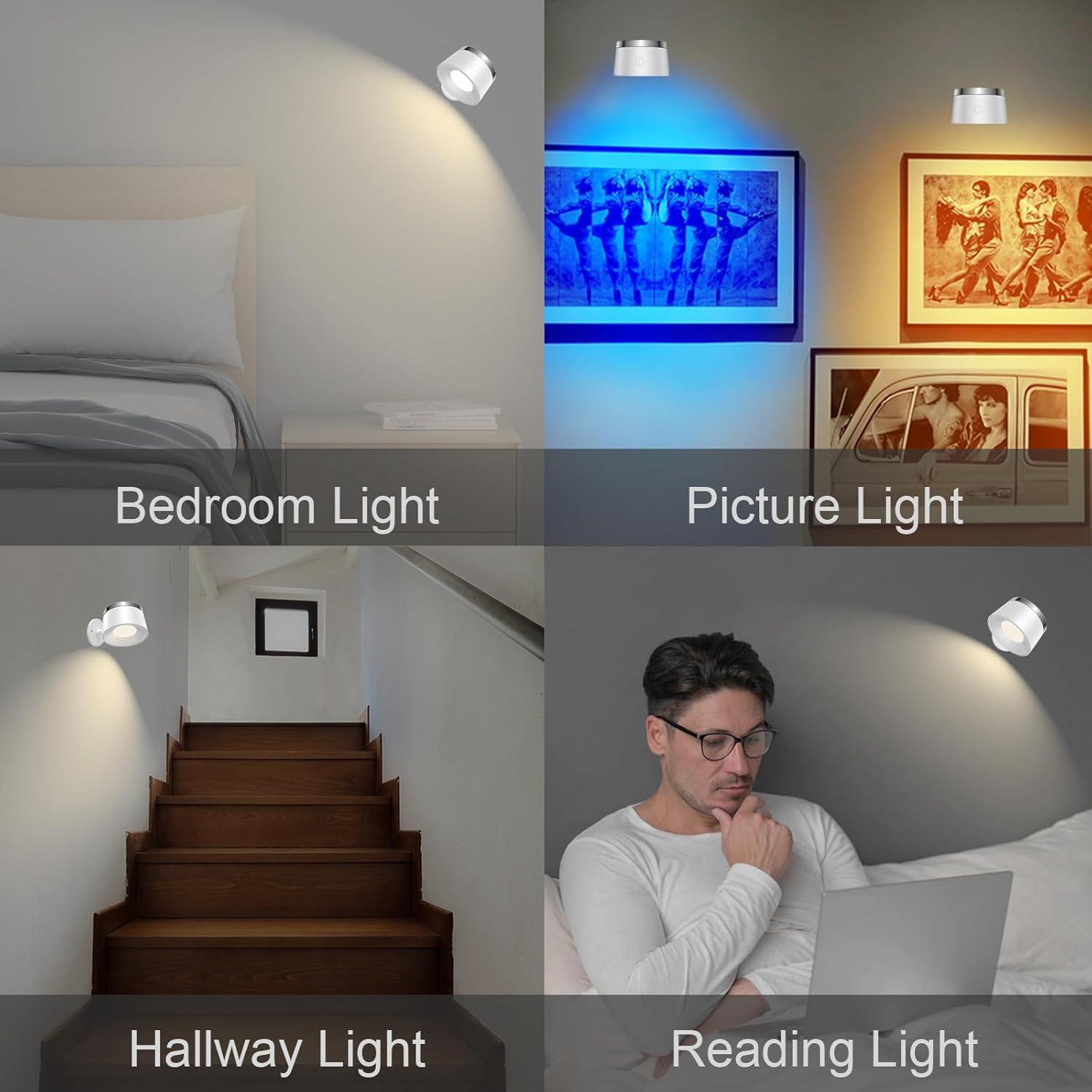 Aplique de Pared LED Recargable Speclux Blanca 360° 3 Temperaturas