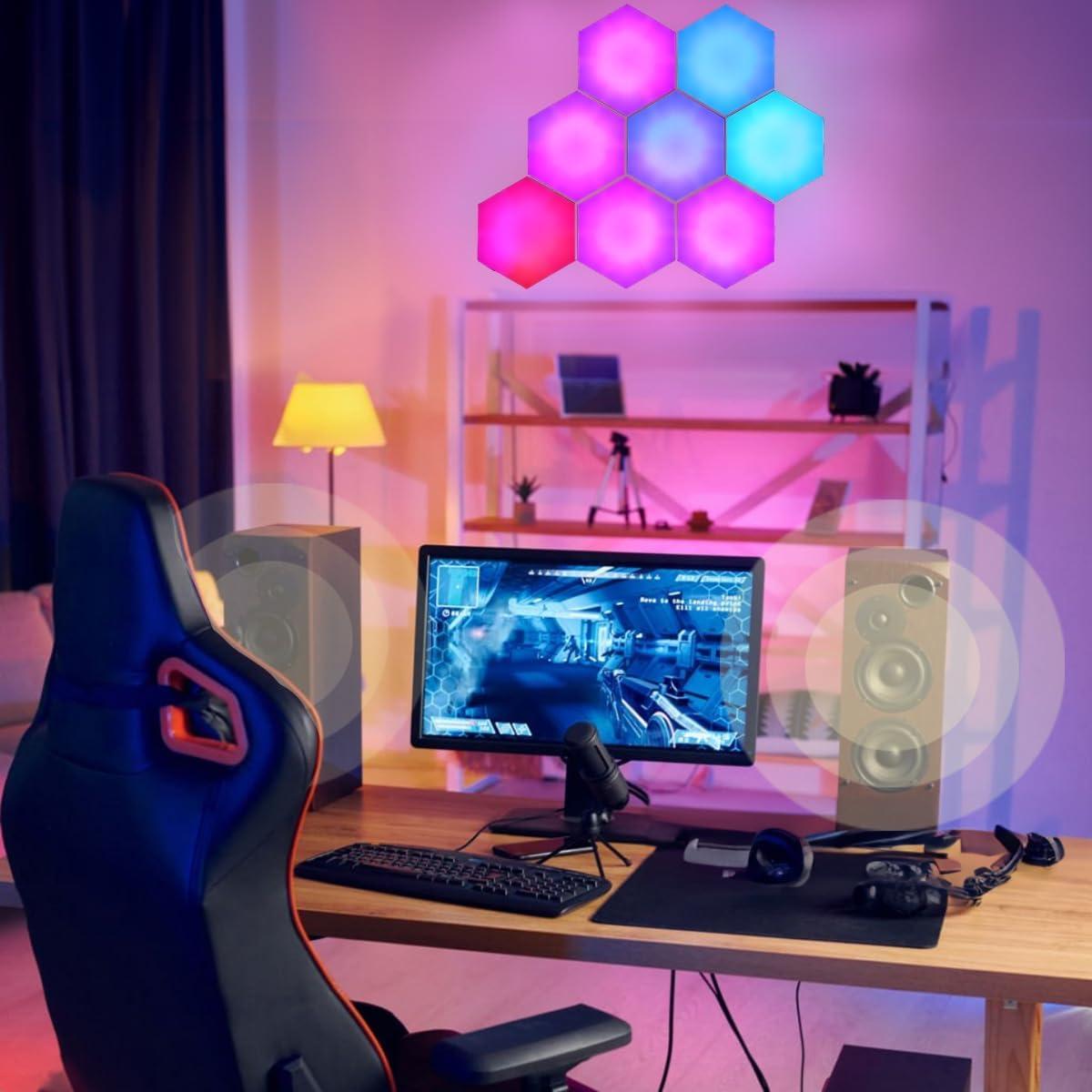 Luces Hexagonales LED HEDCINLT 6 Pack RGB Control App