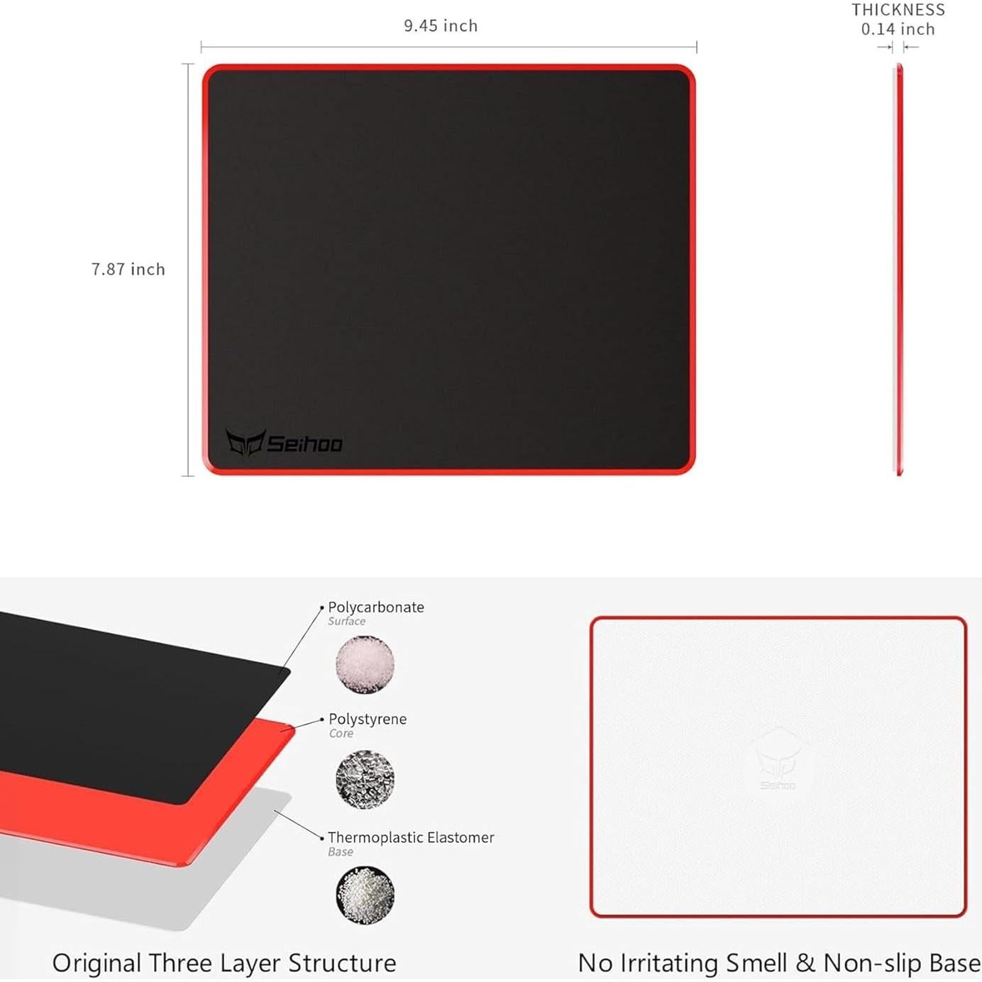 Alfombrilla de Ratón Seihoo S 24x20cm Resina Antideslizante