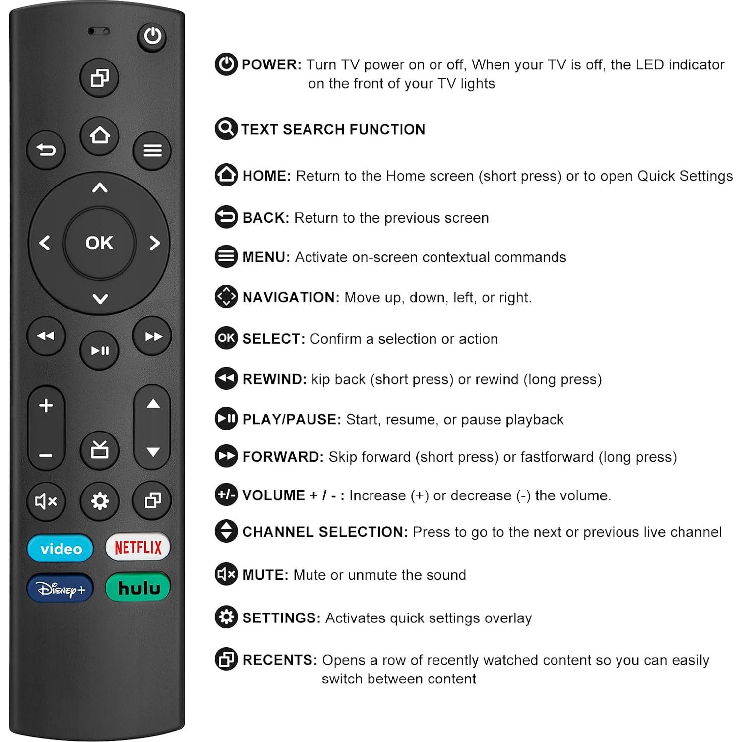 Control Remoto Infrarrojo Weitov para TV Insignia/Toshiba