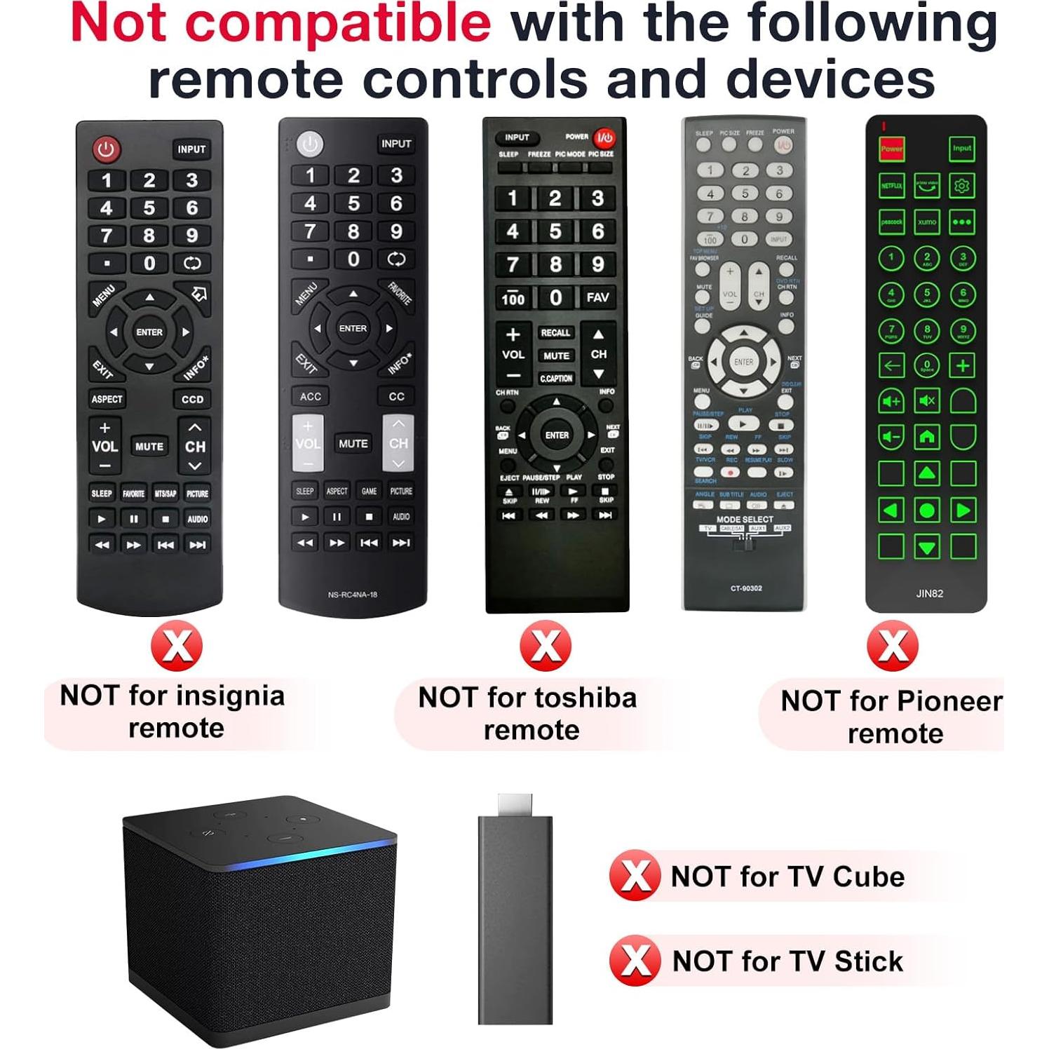 Control Remoto Infrarrojo Weitov para TV Insignia/Toshiba