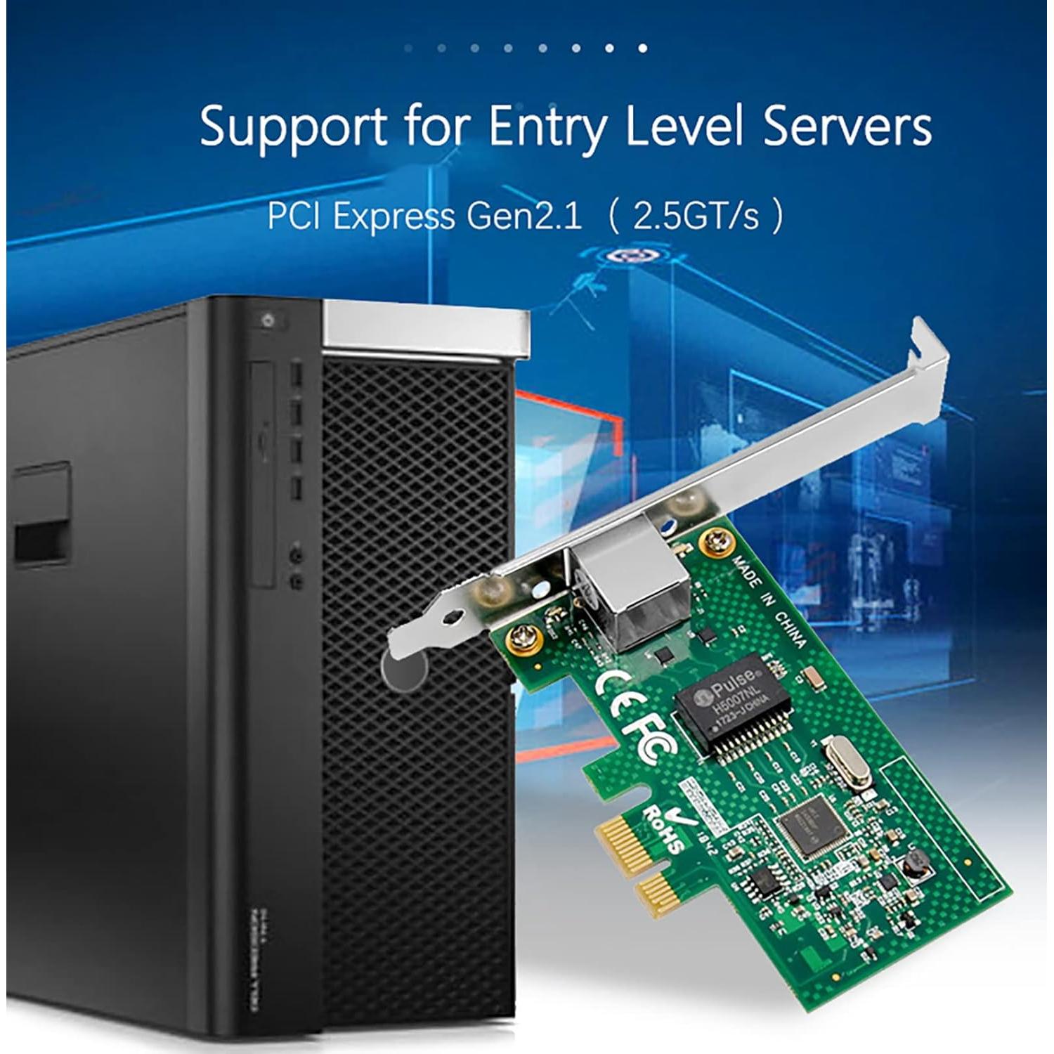 Tarjeta de Red Gigabit PCIe ULANSeN Intel I210AT con Protección