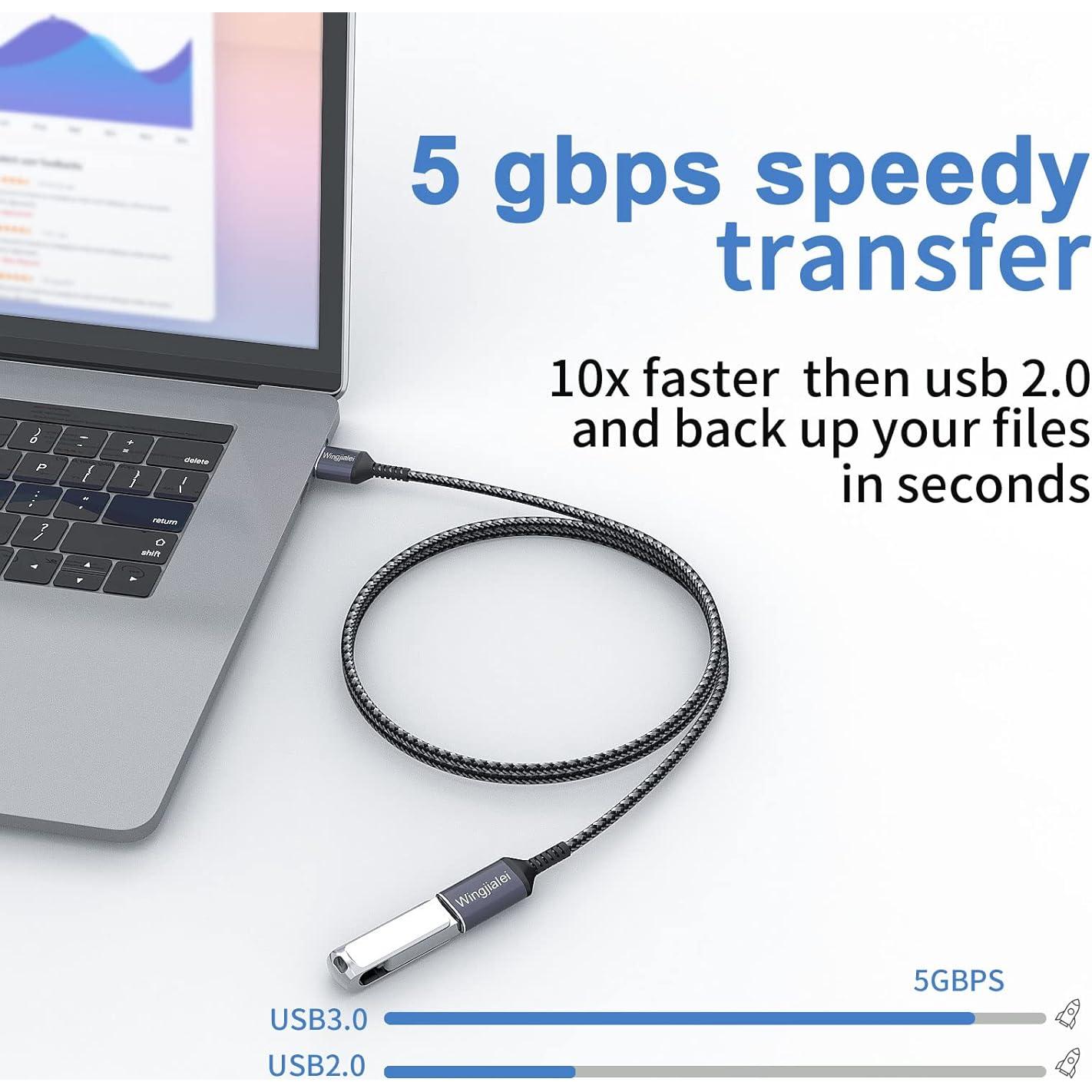 Cable de Extensión USB 3.0 Wingjialei 0.61m Macho a Hembra