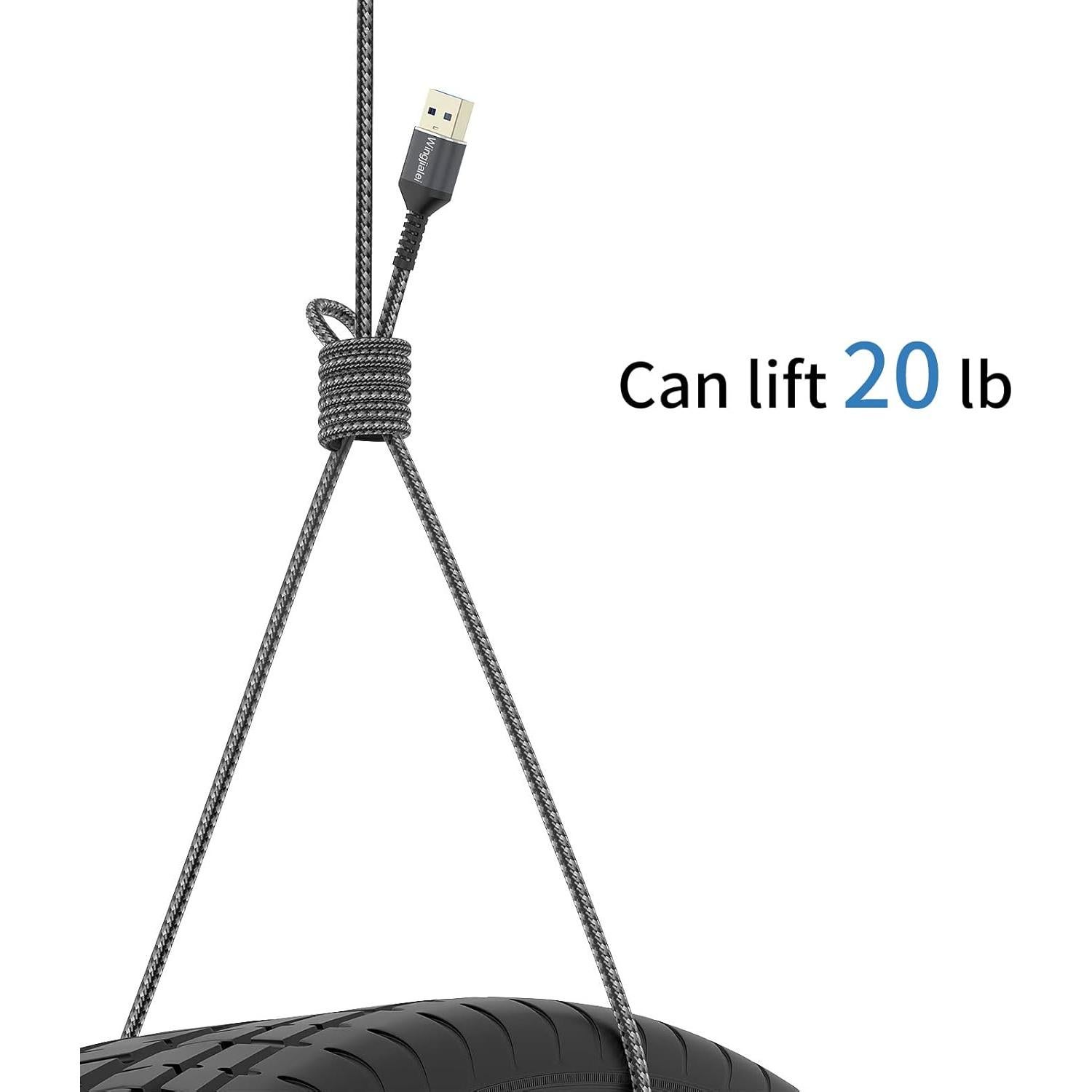 Cable de Extensión USB 3.0 Wingjialei 0.61m Macho a Hembra