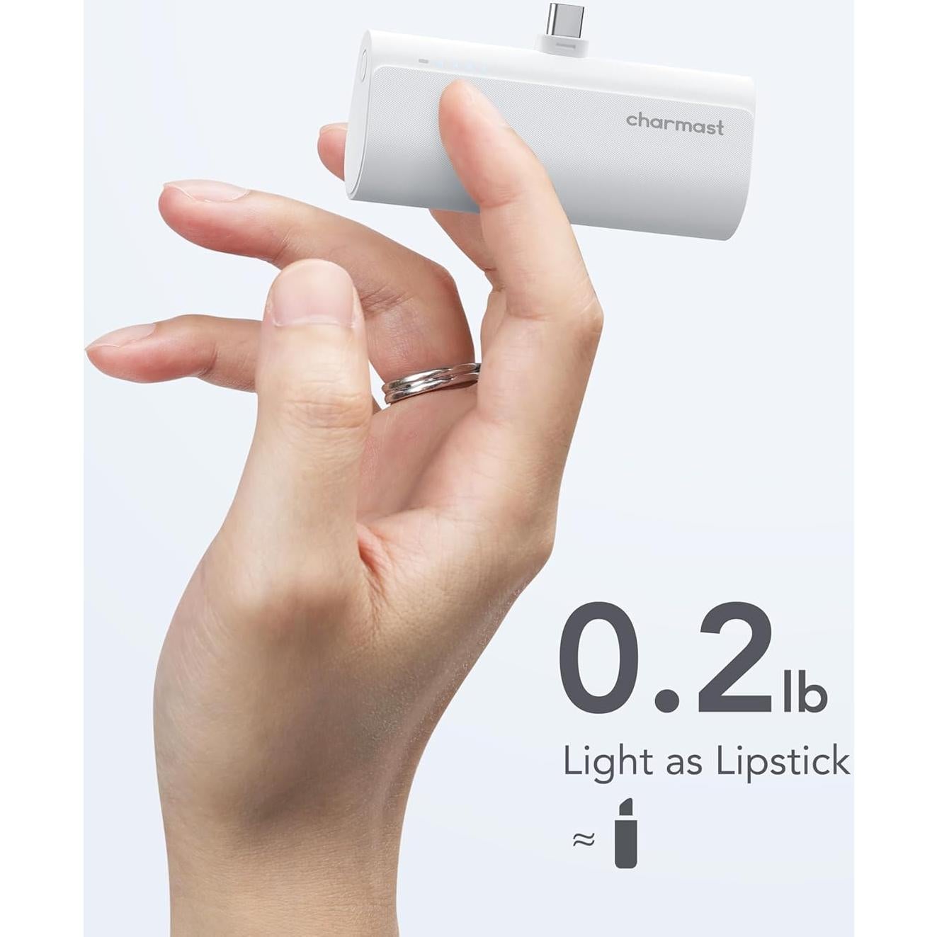 Cargador portátil Charmast 5000mAh USB-C carga rápida 20W