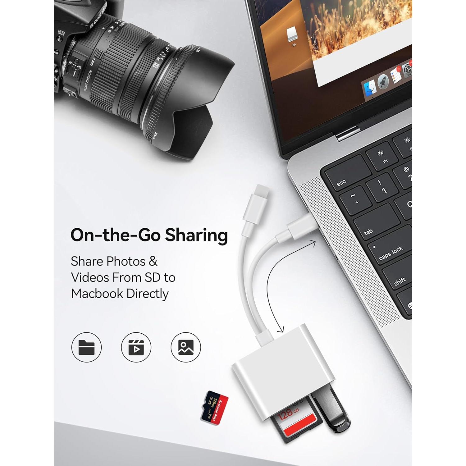 Lector de Tarjetas SD MujuDoler USB-C y Lightening 3 en 1