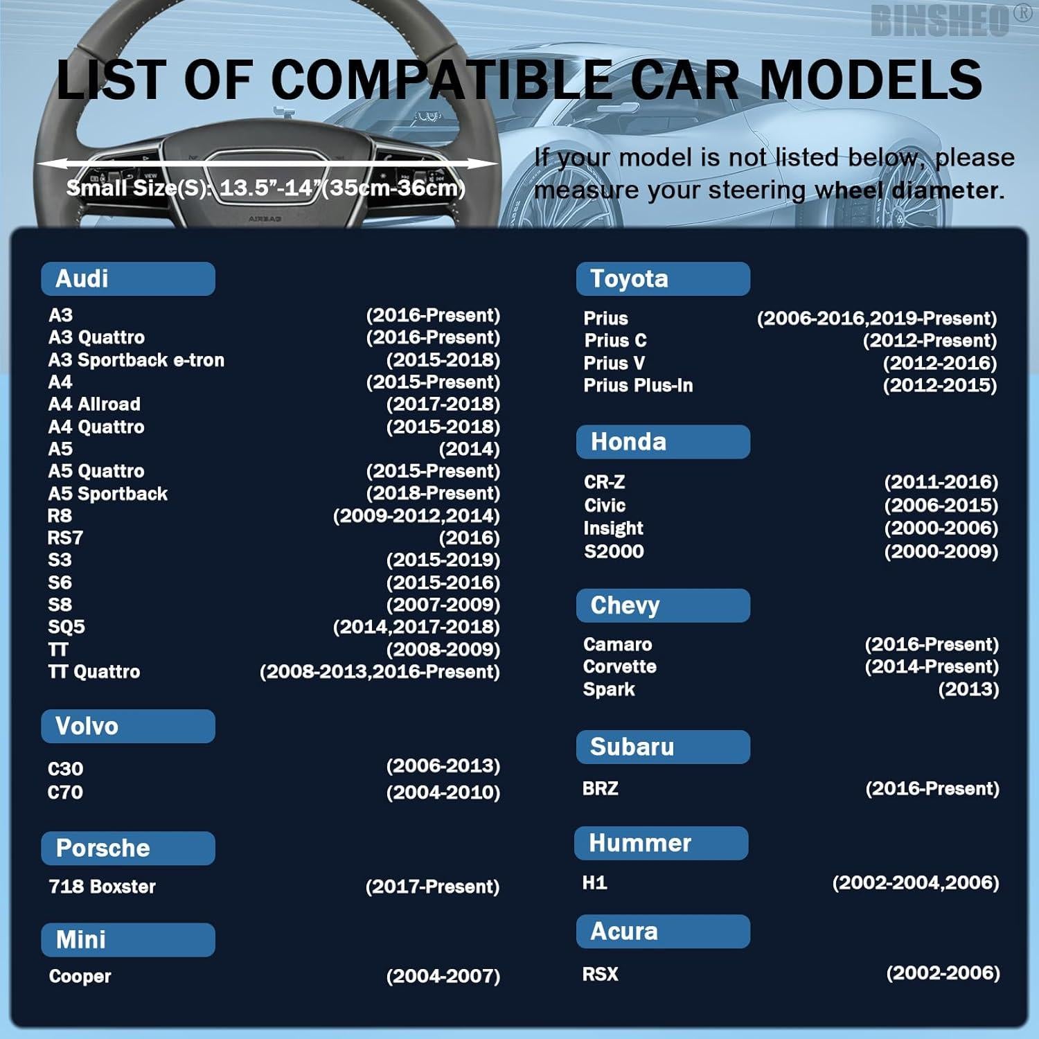 Cubierta de Volante Binsheo D Forma 36-37 cm Antideslizante