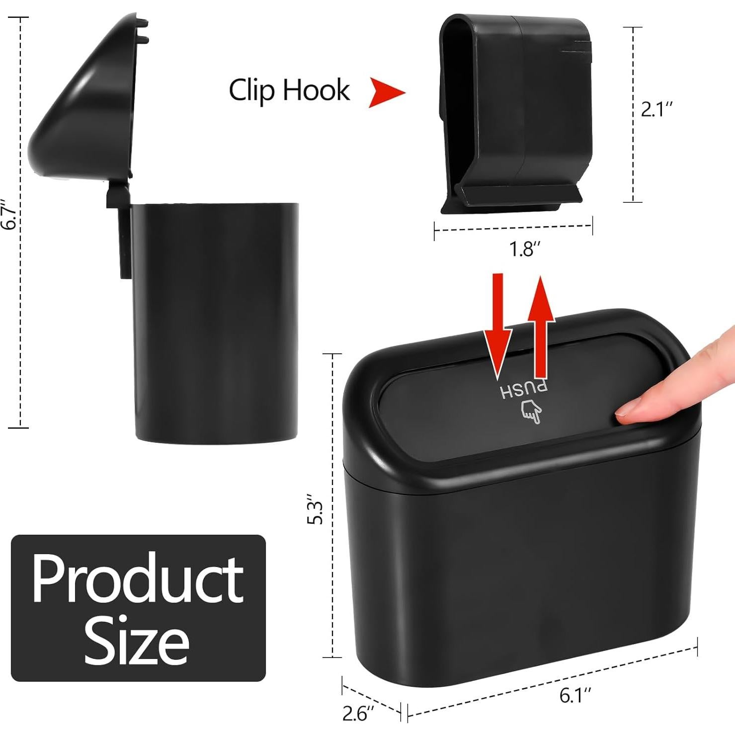 Basurero de Auto NBTEPEM con Tapa y 30 Bolsas - Negro