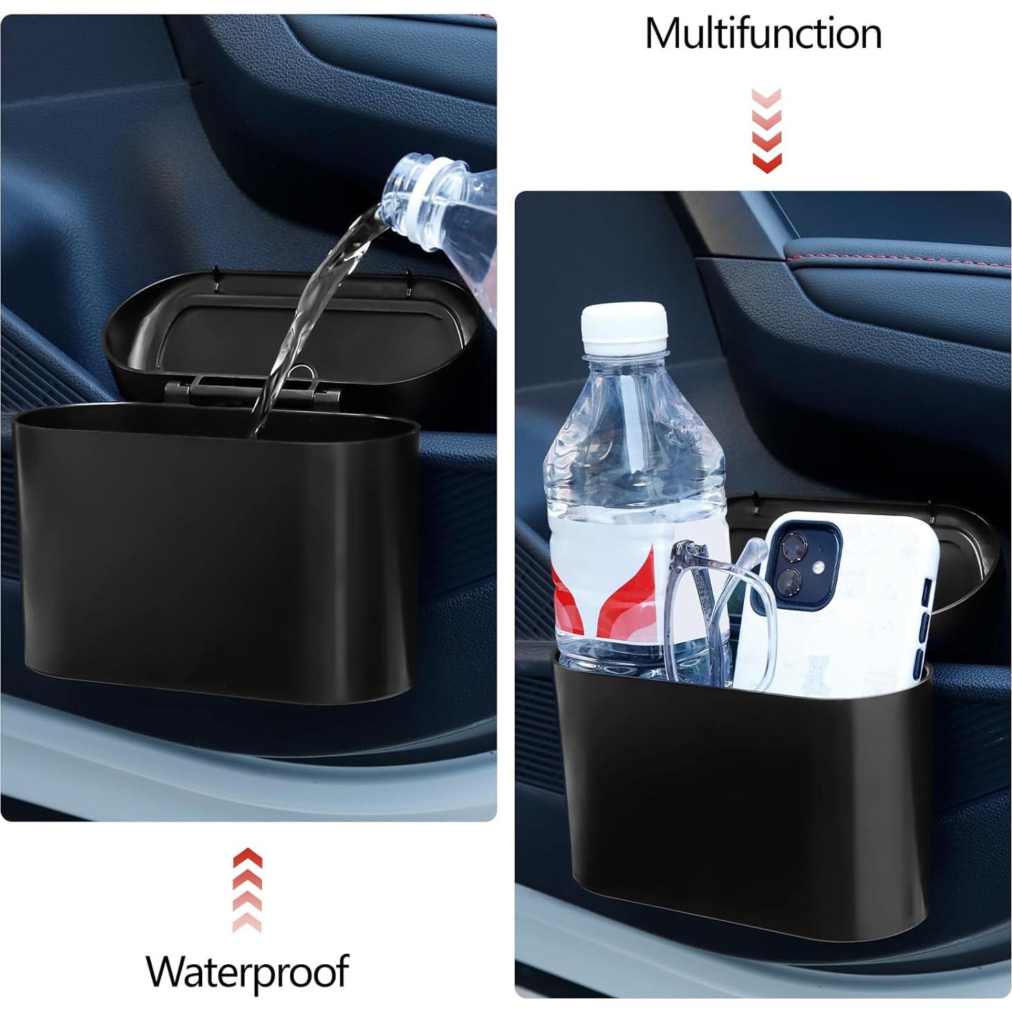 Basurero de Auto NBTEPEM con Tapa y 30 Bolsas - Negro