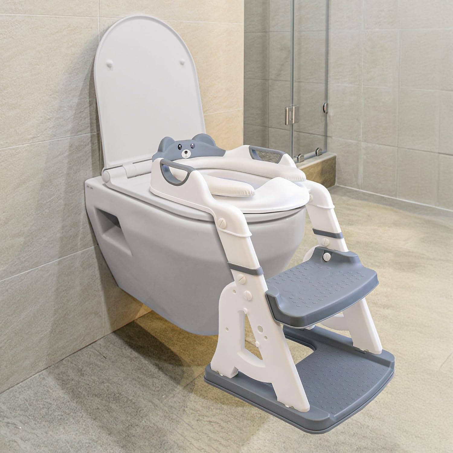 Asiento de Inodoro Acolchado Bambinao con Escalera Plegable