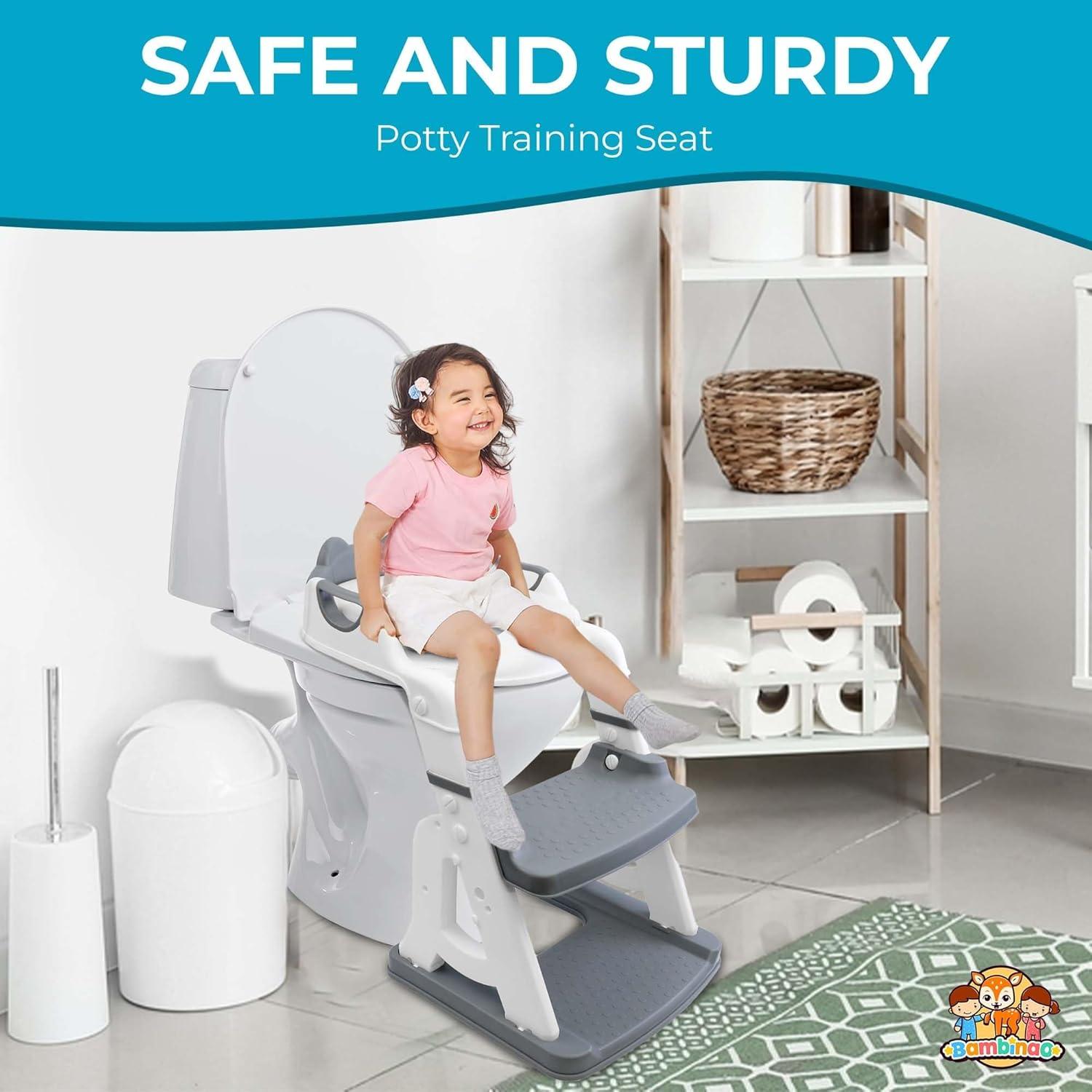 Asiento de Inodoro Acolchado Bambinao con Escalera Plegable