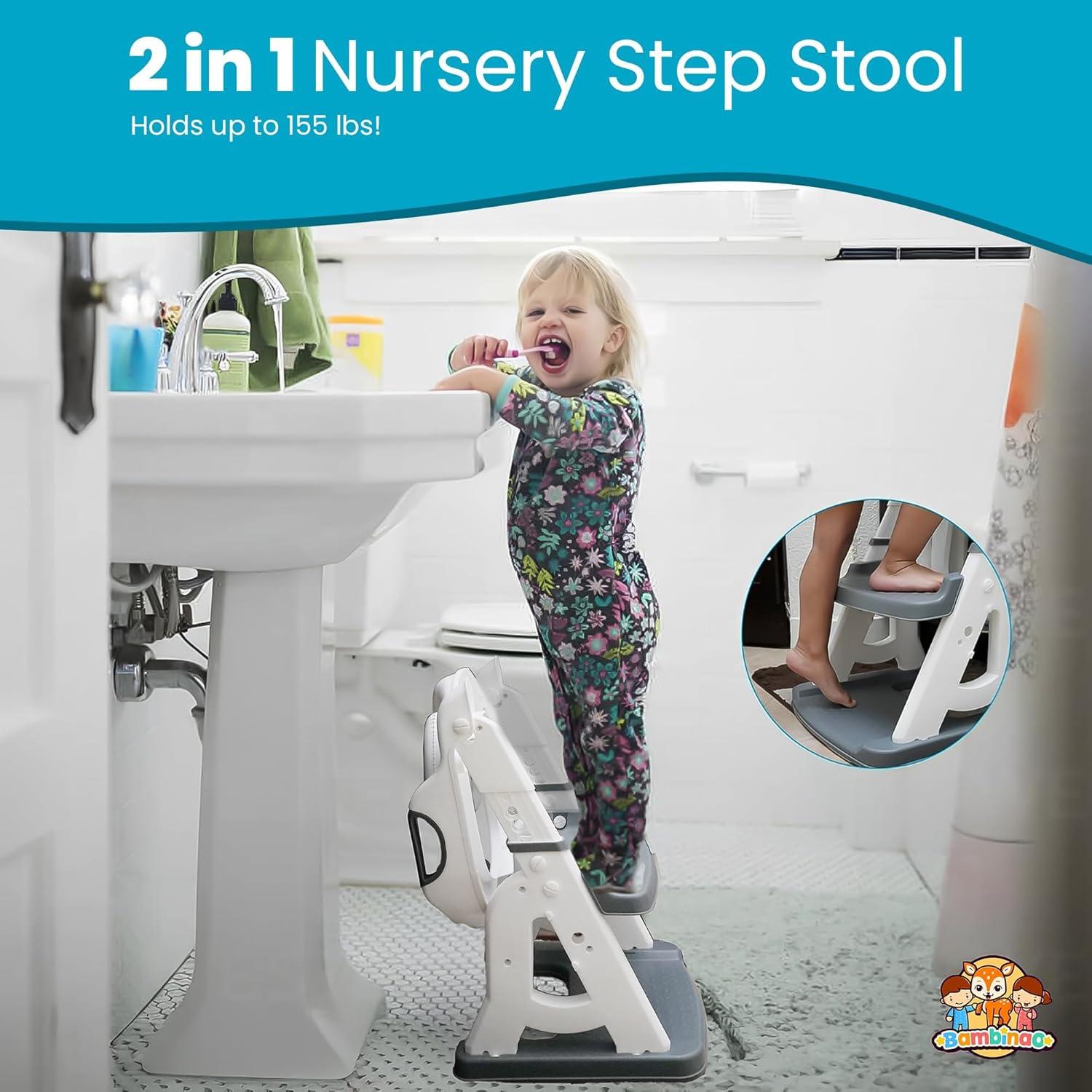 Asiento de Inodoro Acolchado Bambinao con Escalera Plegable