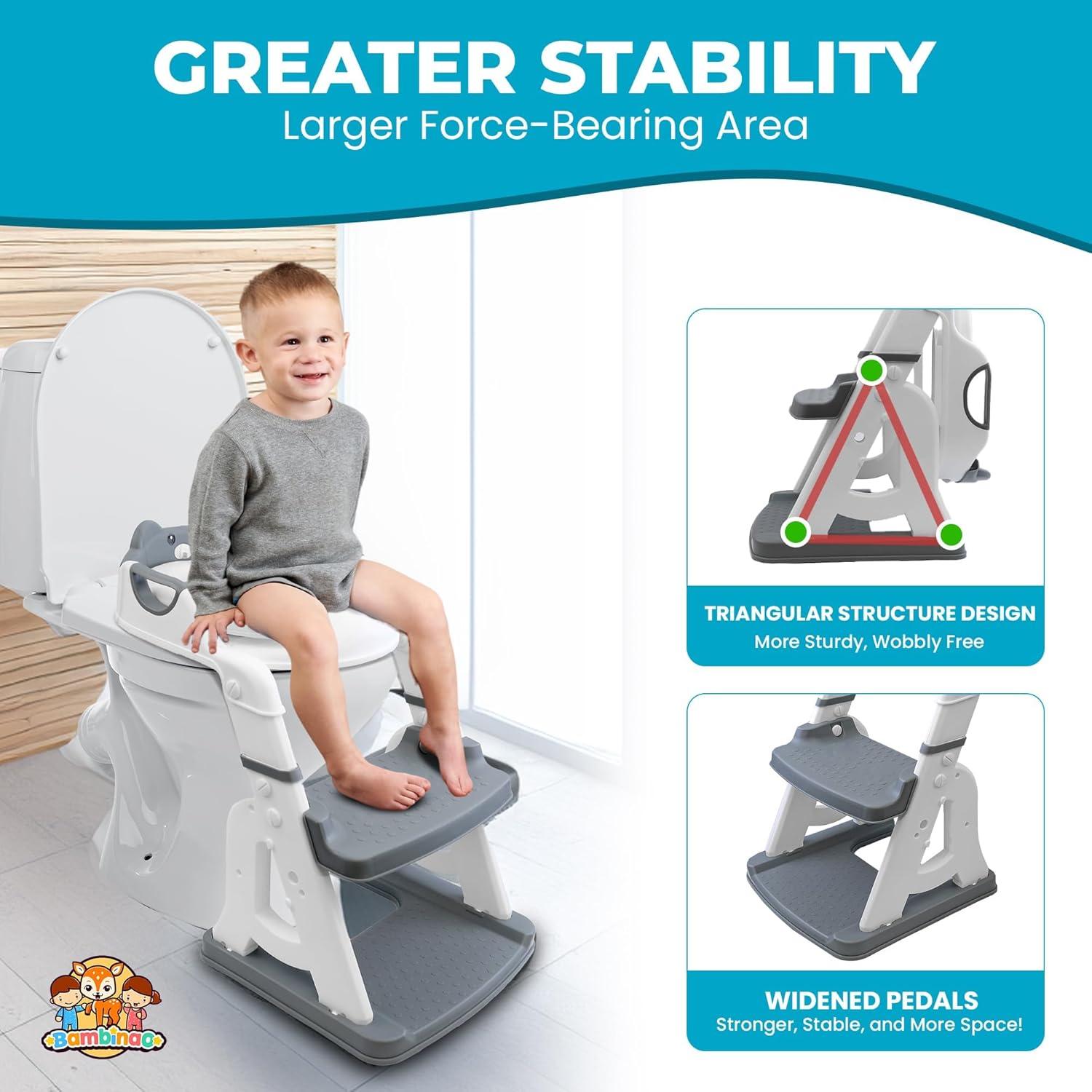 Asiento de Inodoro Acolchado Bambinao con Escalera Plegable