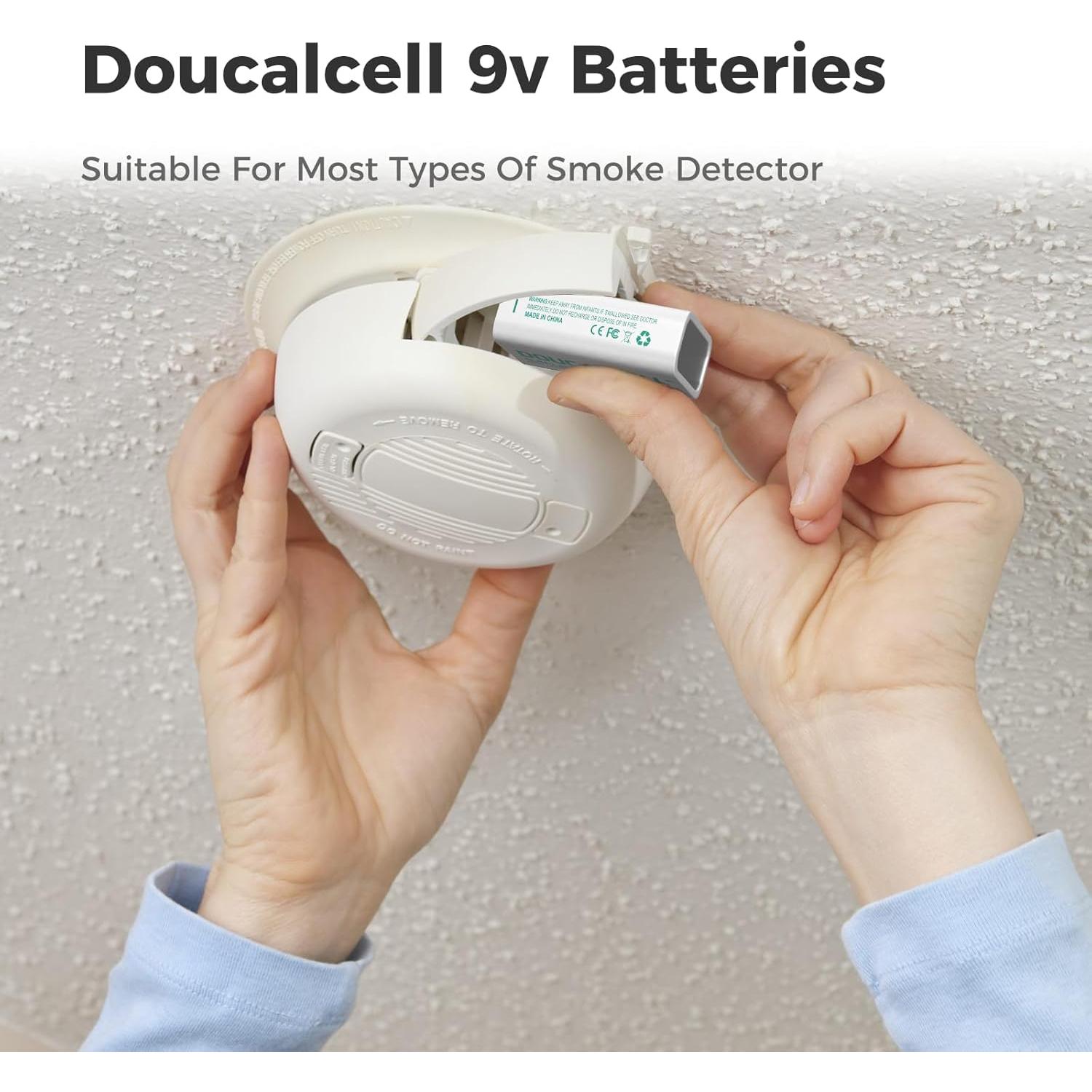 Paquete de 4 Baterías Alcalinas 9V Doucalcell de Larga Duración