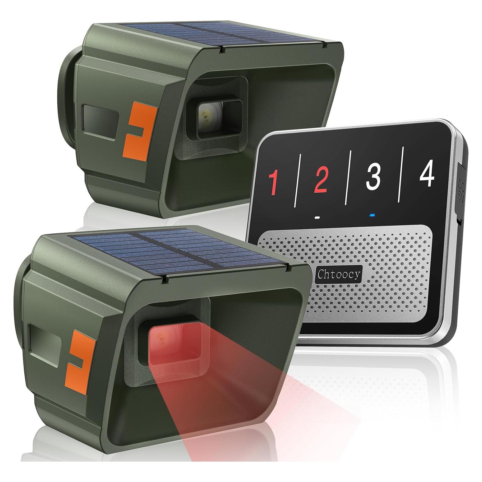 Alarma Solar Inalámbrica Chtoocy con 2 Sensores y Receptor