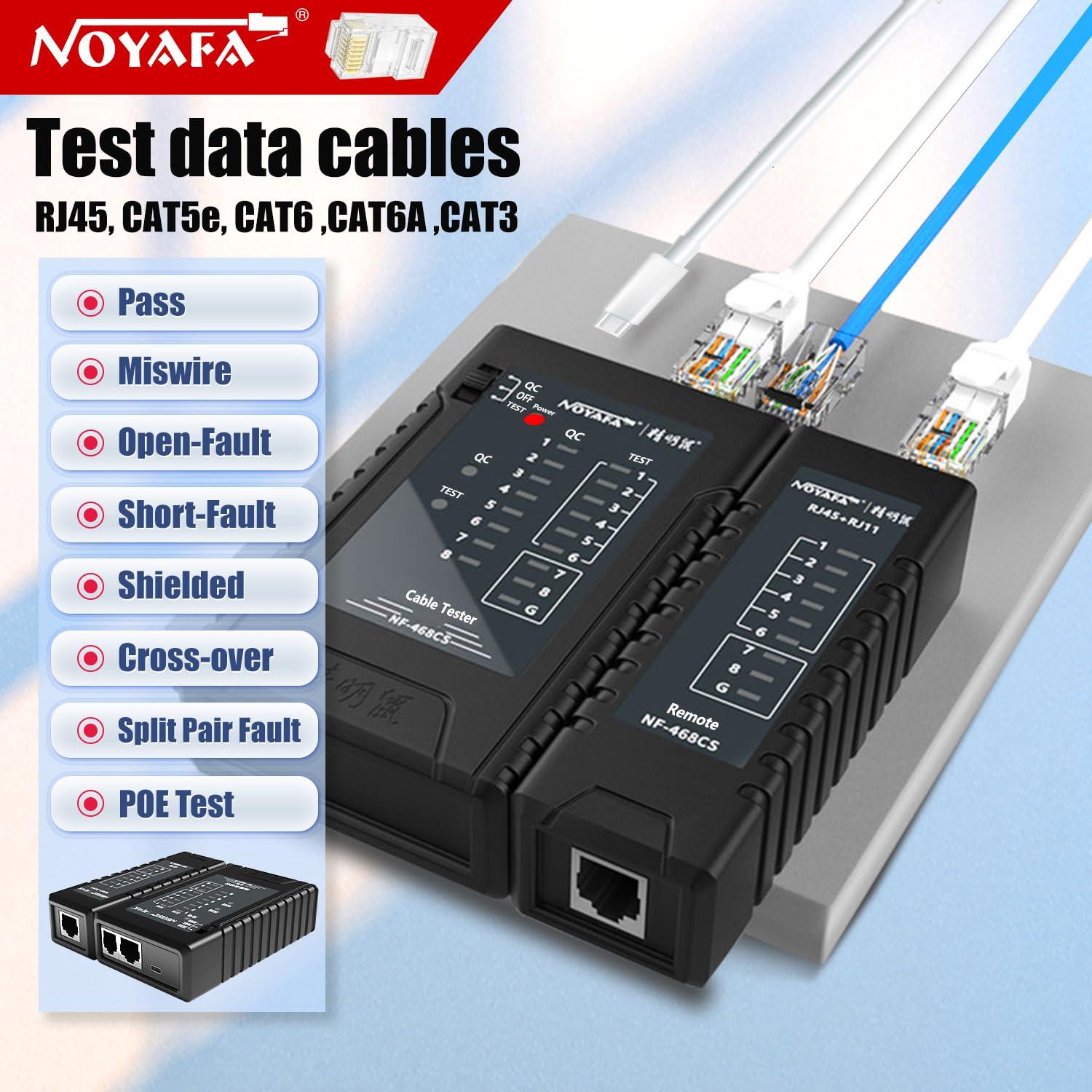 Probador de Cable de Red NOYAFA NF-468S RJ45 RJ11 Cat5 Cat6