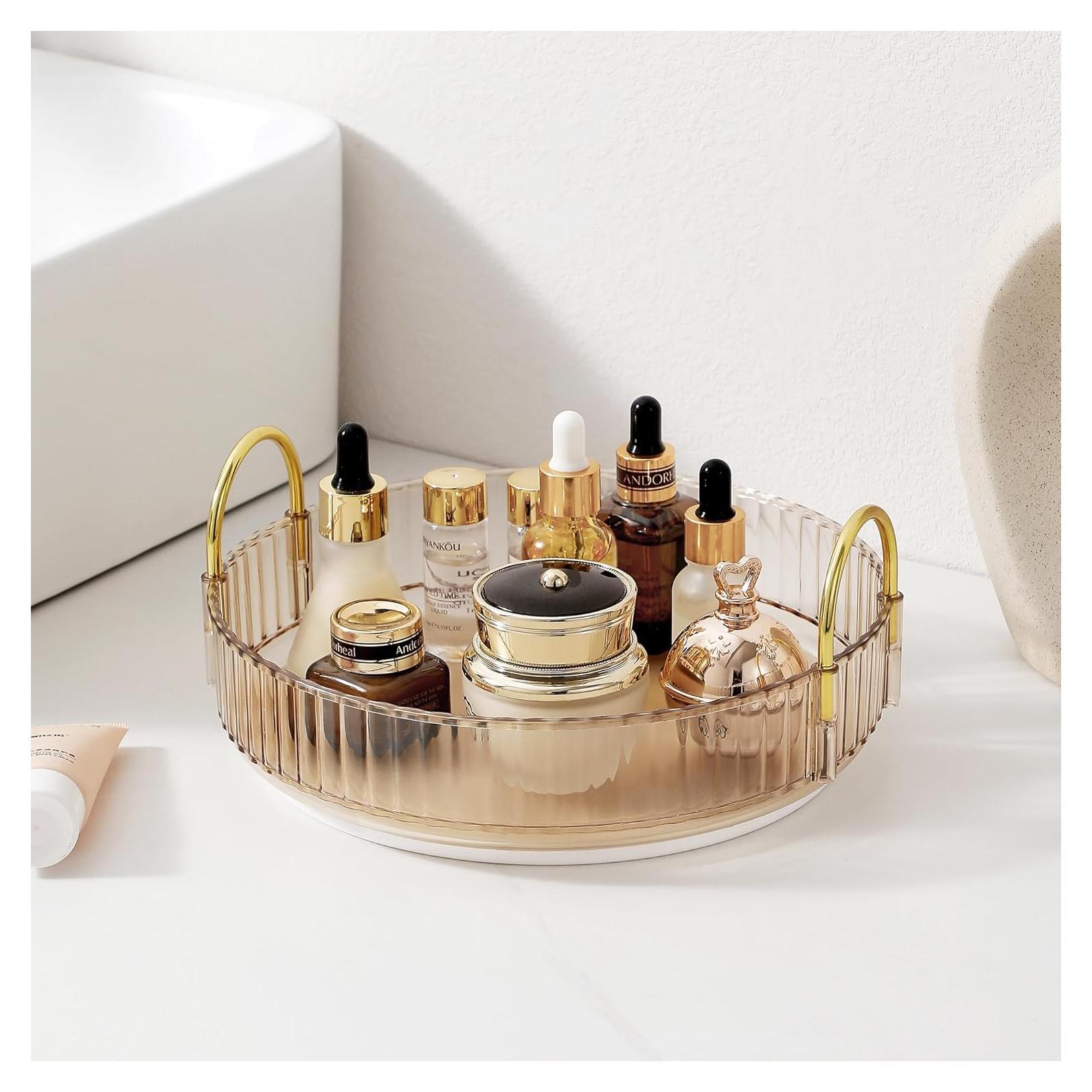 Organizador de Maquillaje Rotatorio 360 Aveniee Dorado 1 Nivel