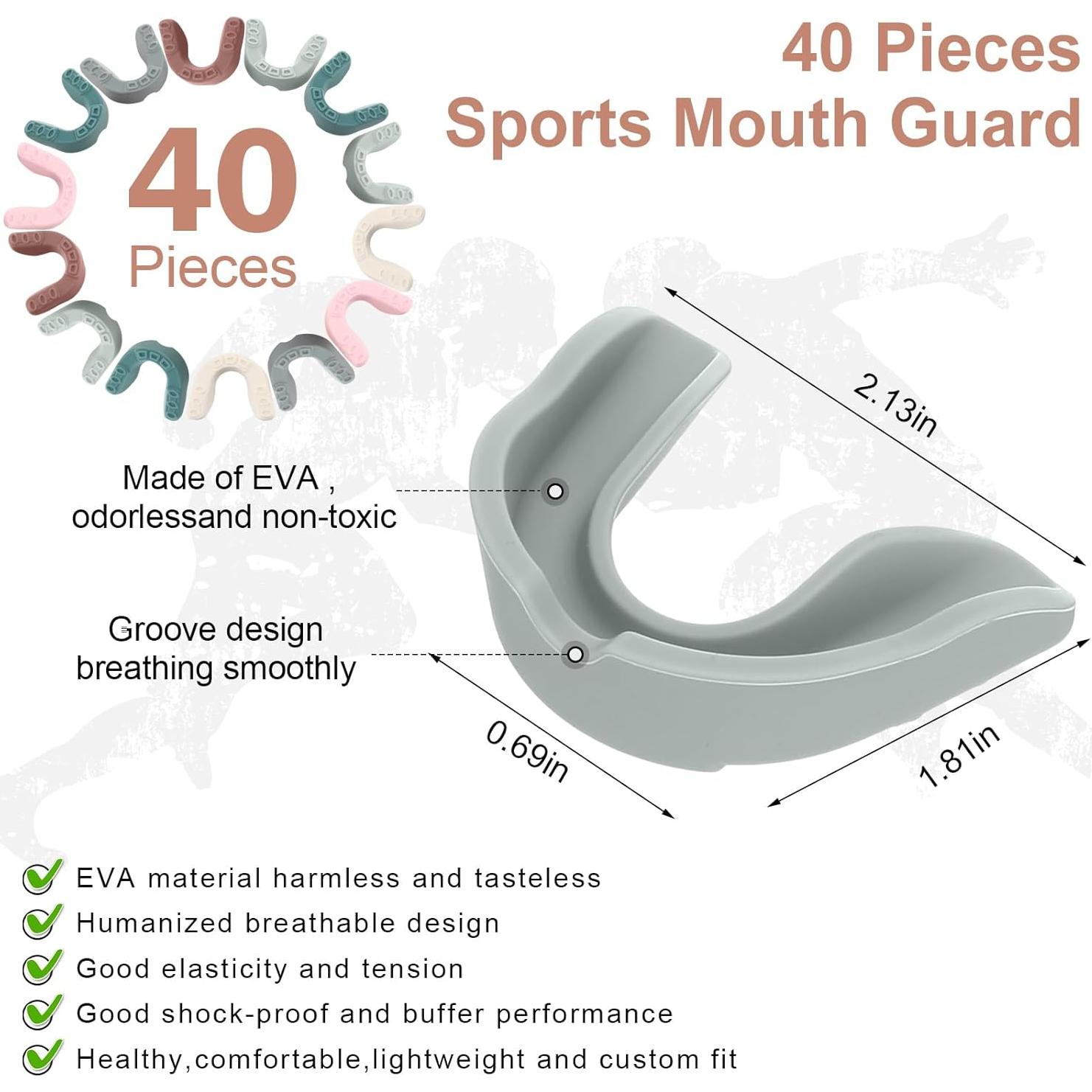 Paquete de 40 Protectores Bucales BBTO para Niños - Deportes