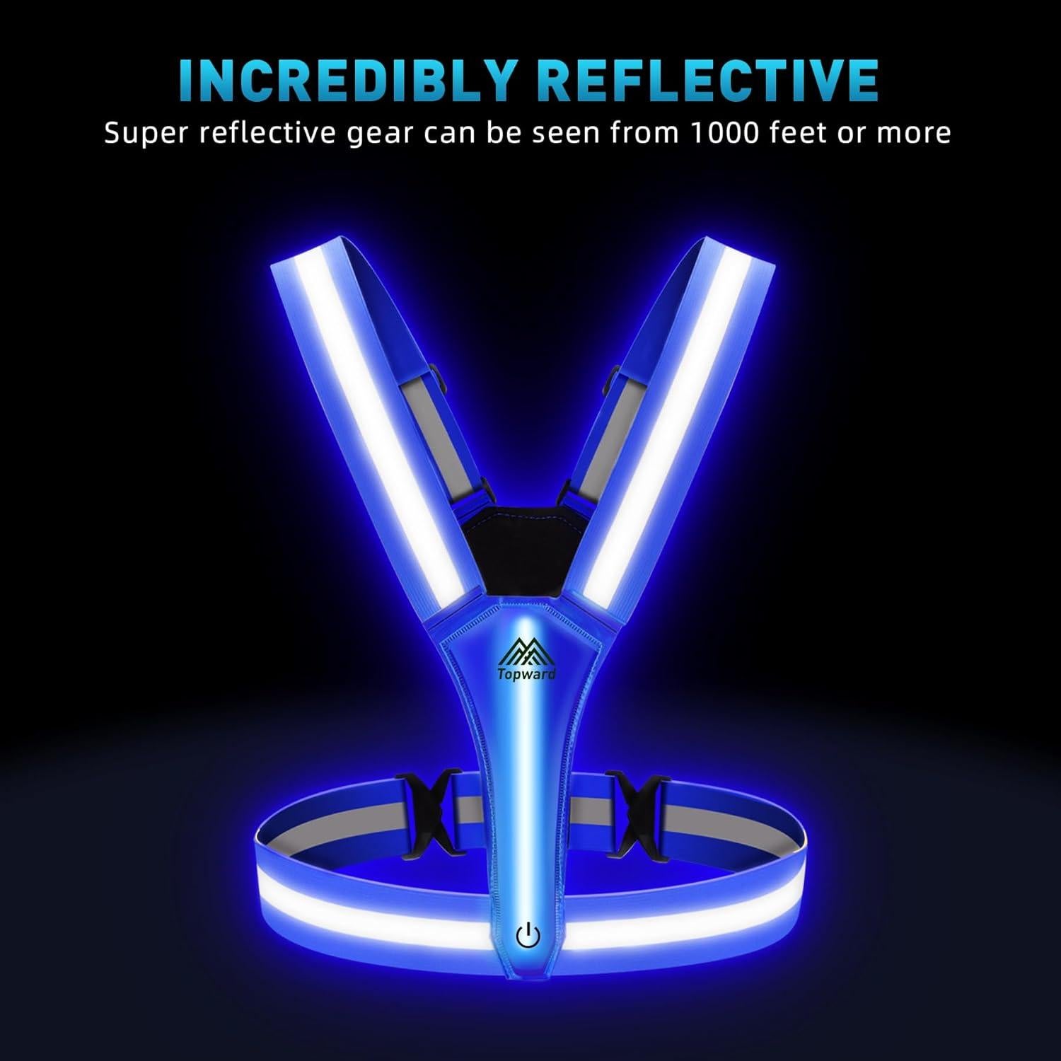 Chaleco Reflectante LED Topward para Correr y Caminar - Alta Visibilidad