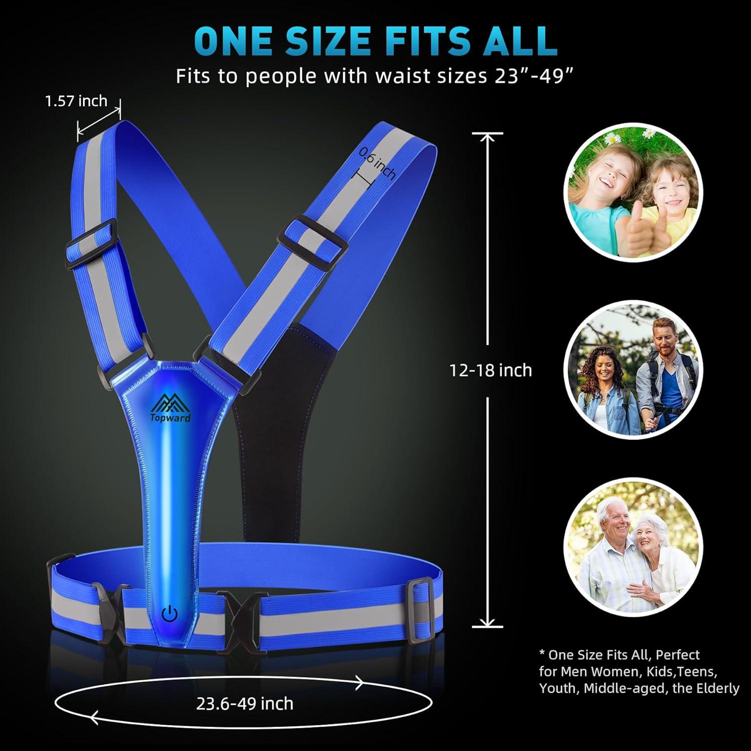 Chaleco Reflectante LED Topward para Correr y Caminar - Alta Visibilidad