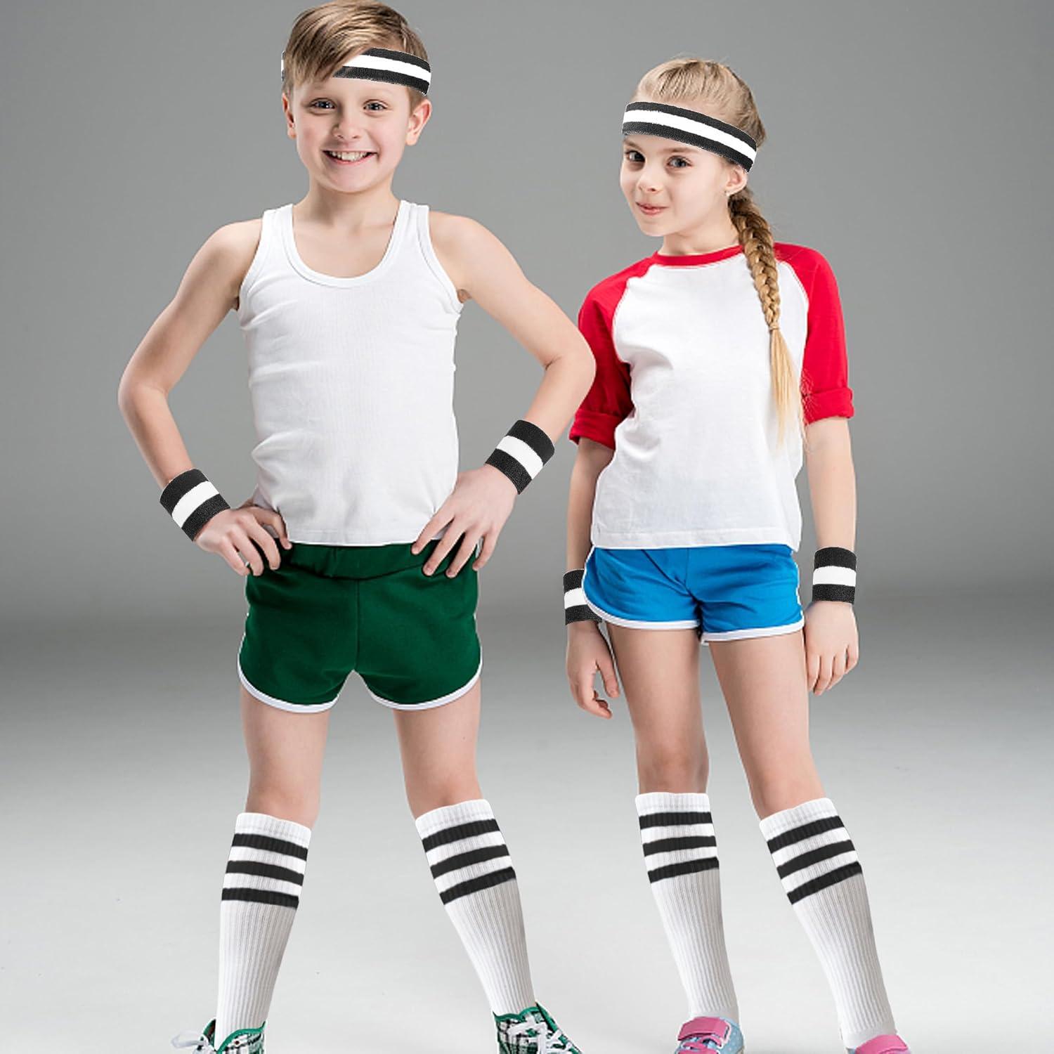 Conjunto de 4 Piezas Muñequera y Calcetines Rayas BHUCUTU