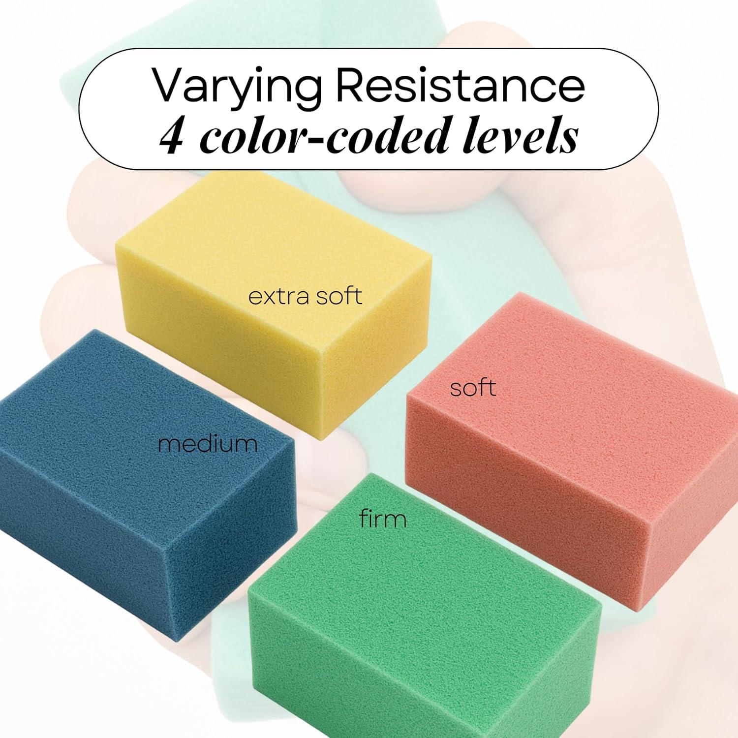 Ejercitadores de Mano New Millennium - Paquete de 4 Azul, Resistencia Media