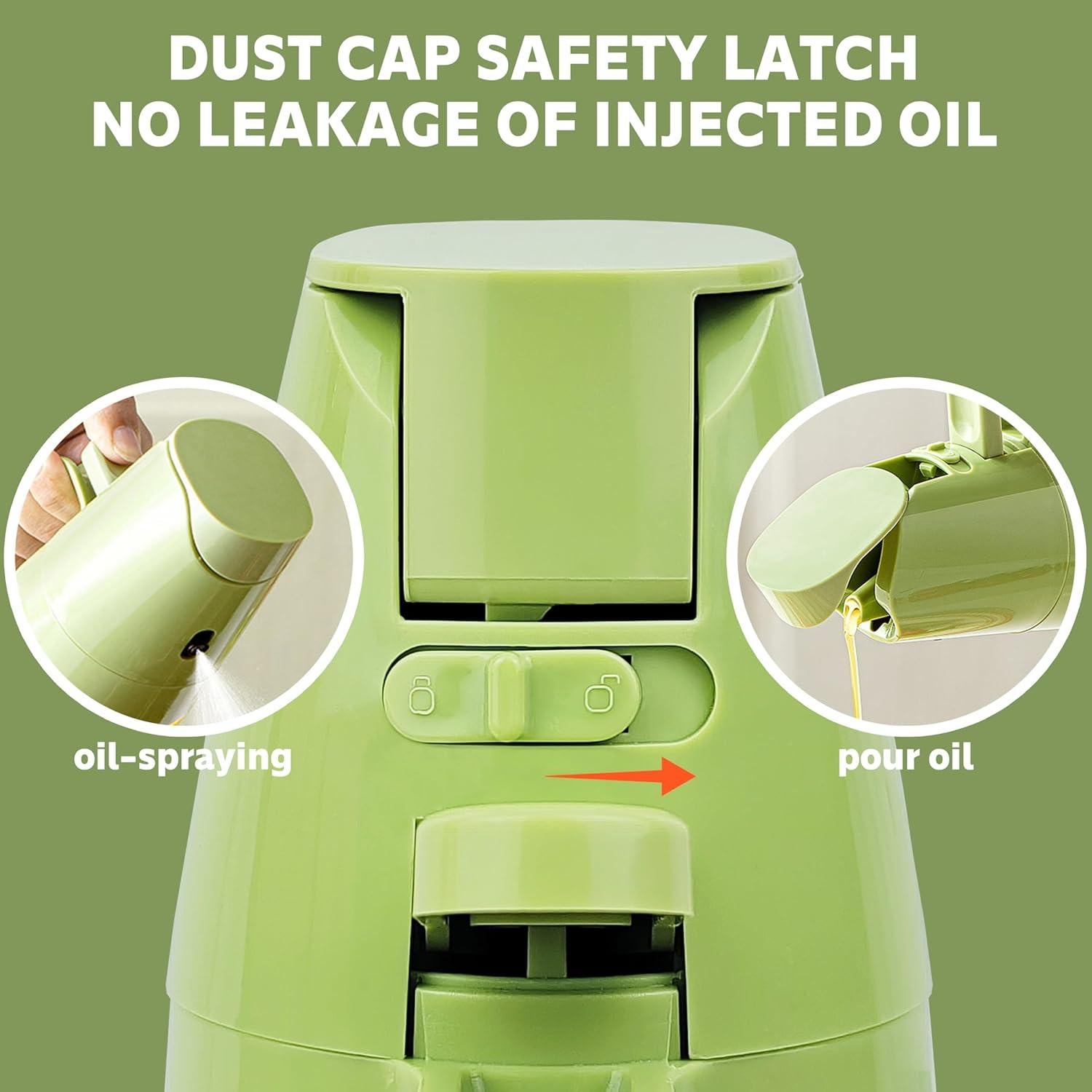 Dispensador y pulverizador de aceite Sysmashing 500ml Verde