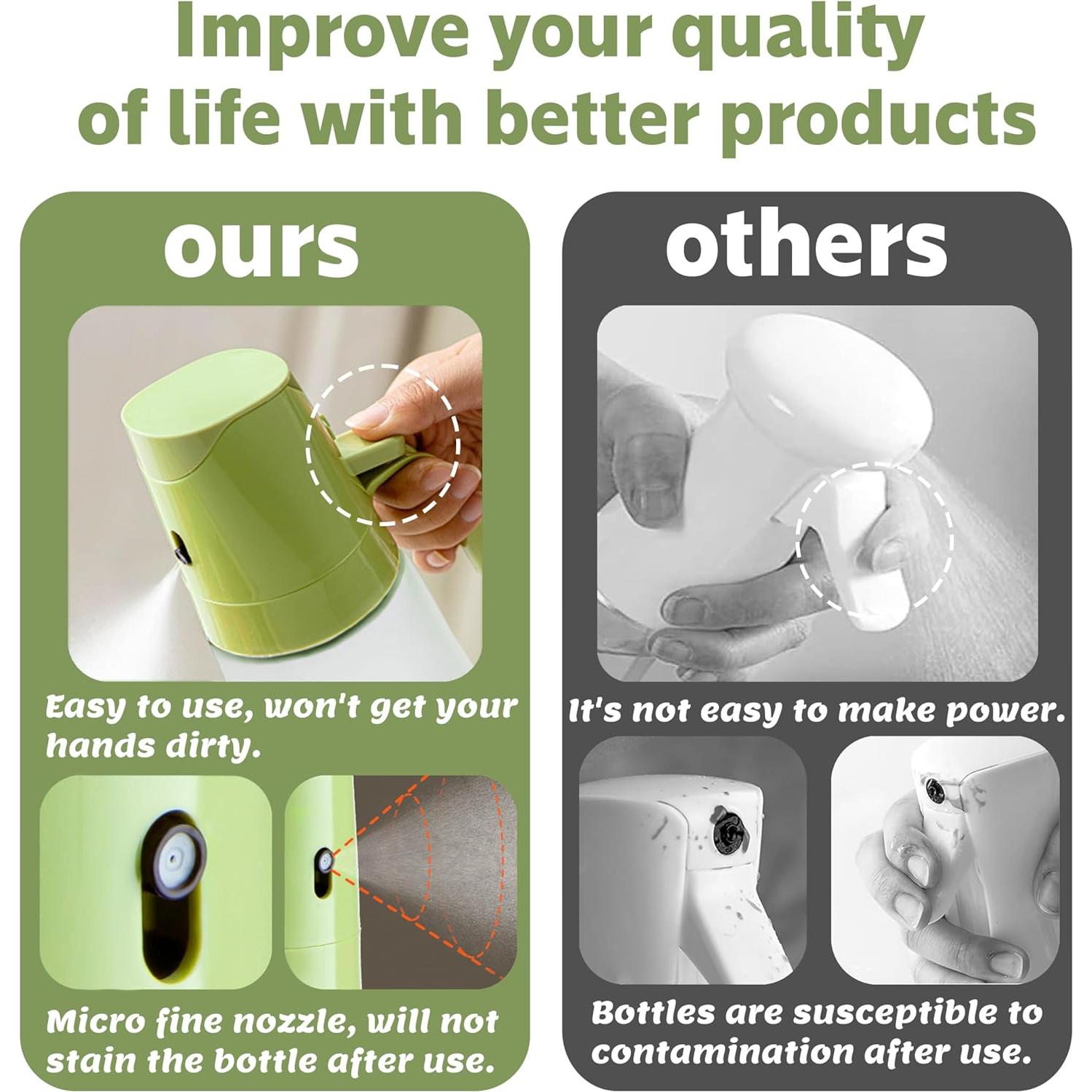 Dispensador y pulverizador de aceite Sysmashing 500ml Verde